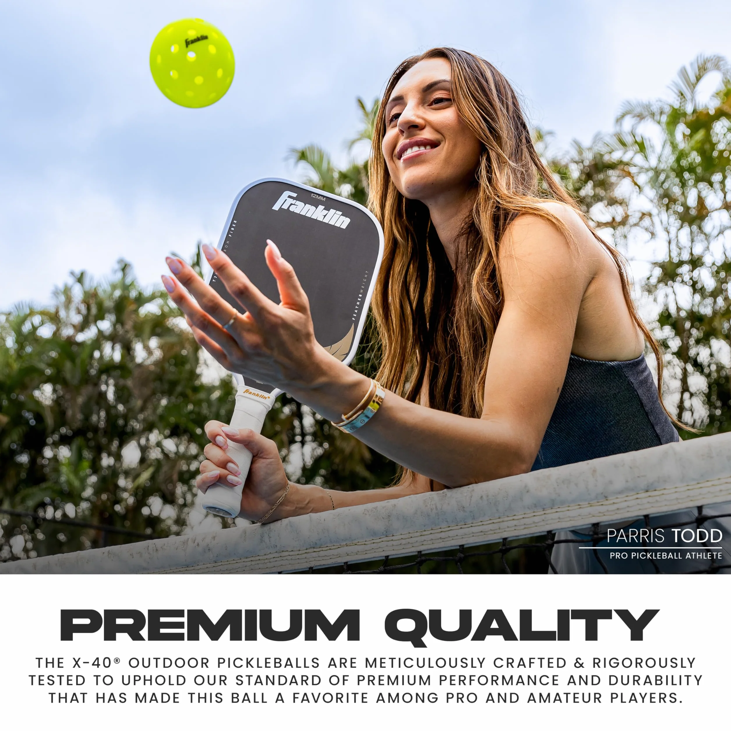 Franklin Sports X-40 Outdoor Pickleballs Oficjalna piłka USA Pickleball, APP Tour + Pickleball US Open – zestaw 3, 12, 36 wiaderek, opakowania zbiorcze 50, 100 + 400 szt. zgodnych z przepisami