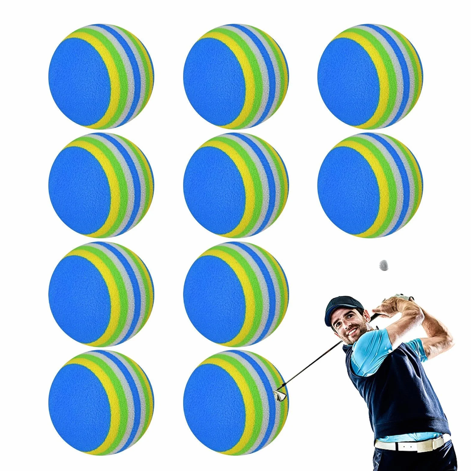 Generisch pianka EVA do ćwiczeń golfowych 10 x piłeczka treningowa