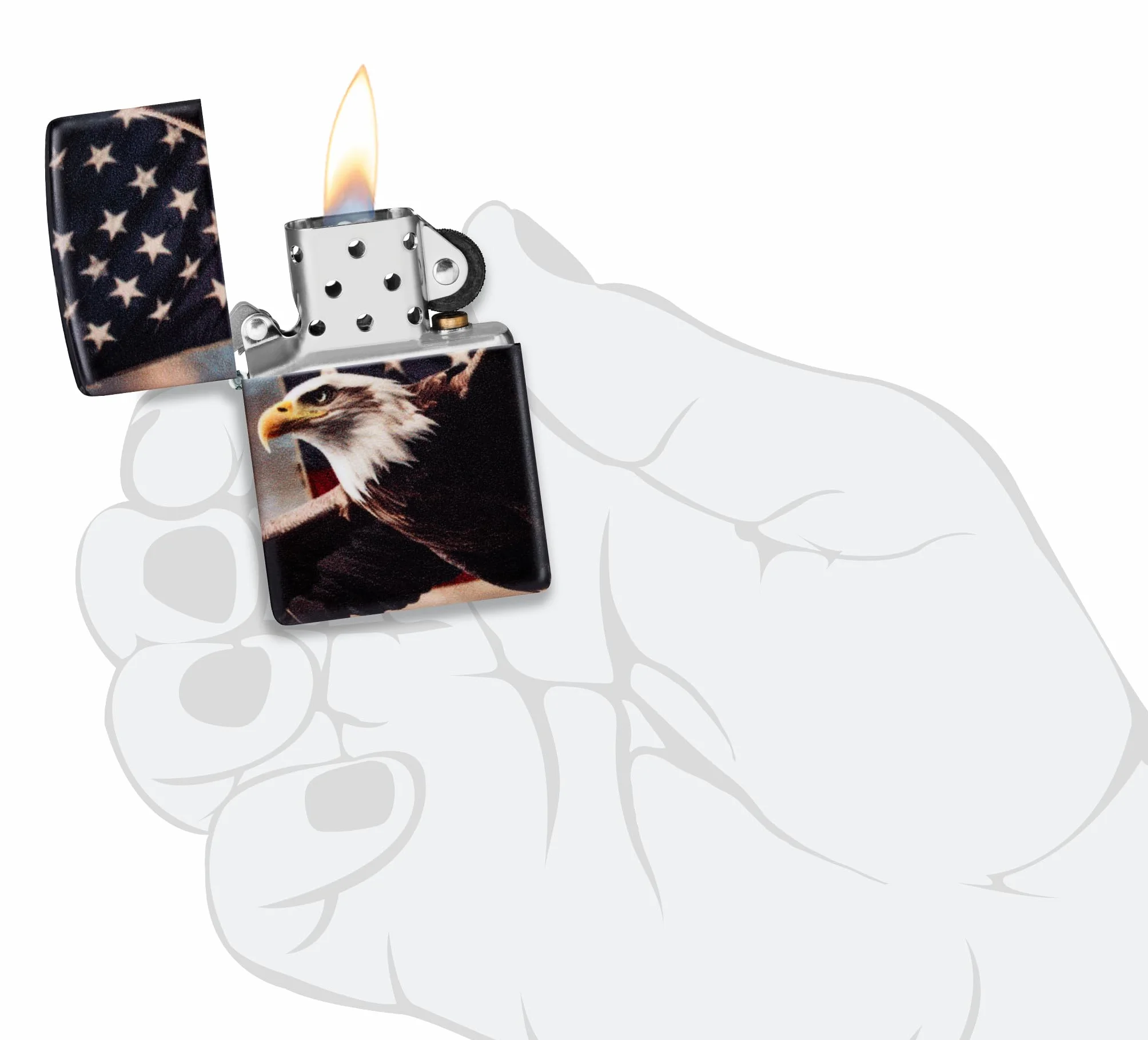 Zippo Zapalniczka Sztormowa Orzeł Wzór Flagi USA Kolor 540 Odporna na Wiatr Wielokrotnego Użytku