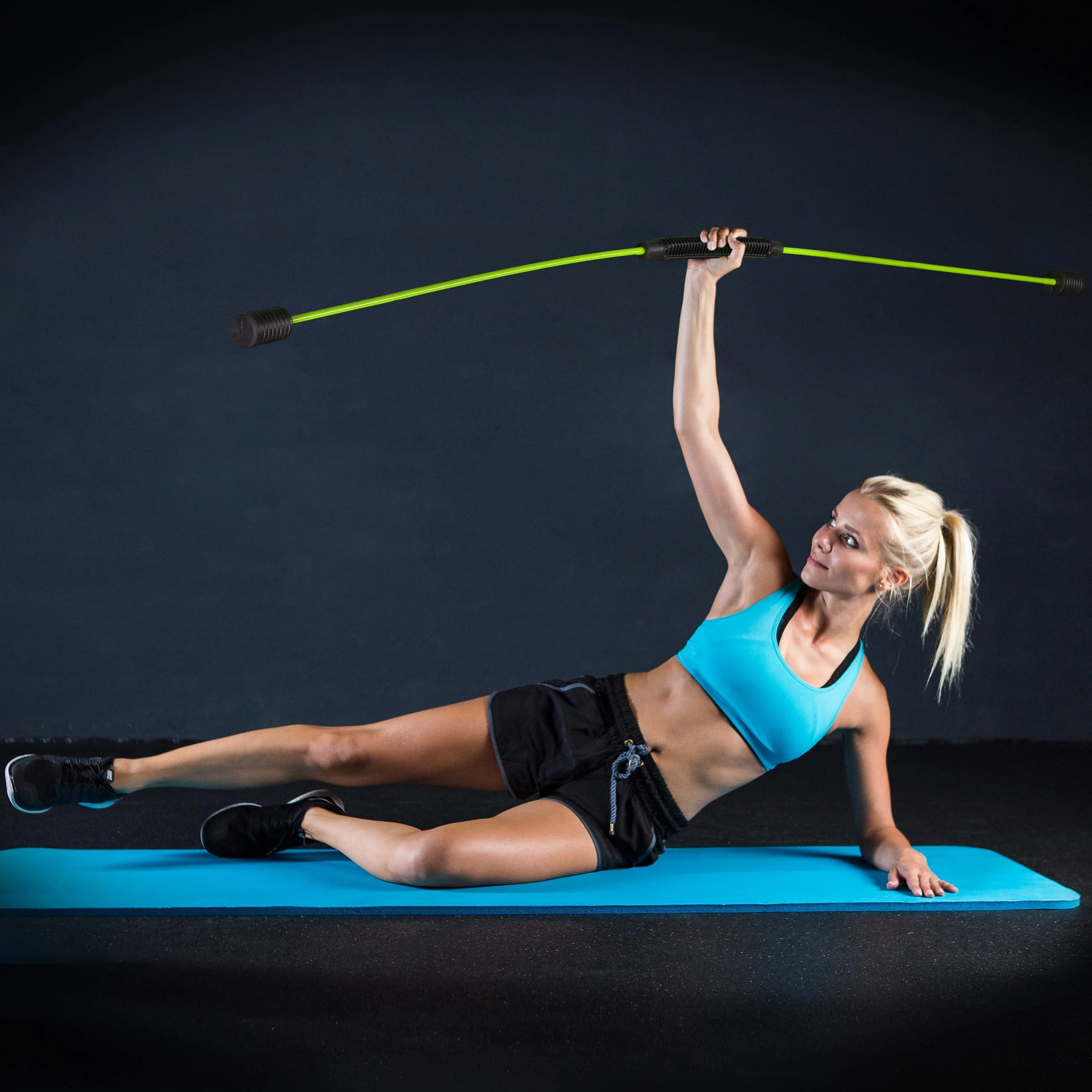 Relaxdays Swingstick, drążek do treningu wibracyjnego, mięśnie głębokie, elastyczny, włókno szklane, 160 cm, żółty neonowy, 1 sztuka