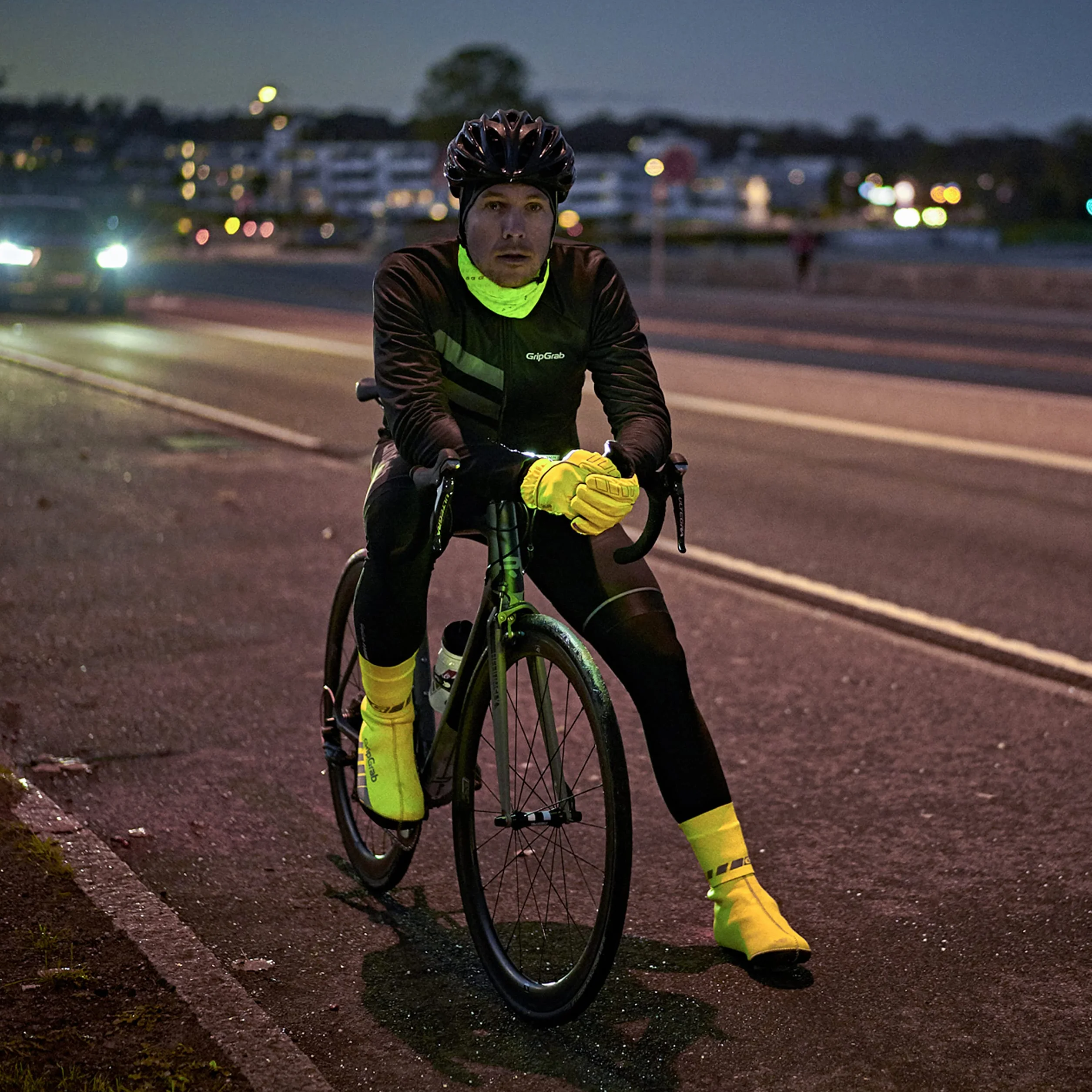 Ochraniacze przeciwdeszczowe GripGrab CyclinGaiter do jazdy na rowerze, czarne, S/M