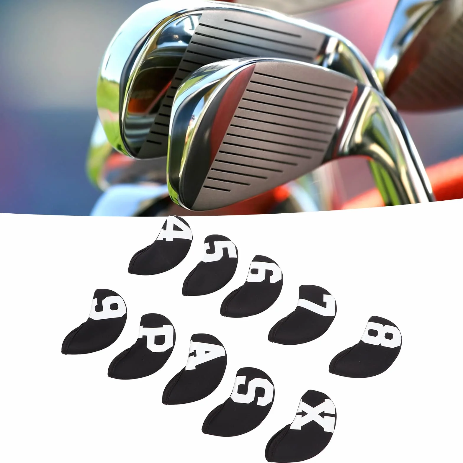 Pokrowiec ochronny na główkę klubu golfowego żelazny neoprenowy zestaw 10 sztuk