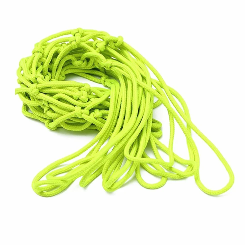 Świecąca w Ciemności Siatka do Koszykówki, 12 Pętli Siatka do Koszykówki w Standardowym Rozmiarze, Trwały Nylon, 45 Cm żółty, Nadaje się do Użytku Wewnątrz i na Zewnątrz, świetny