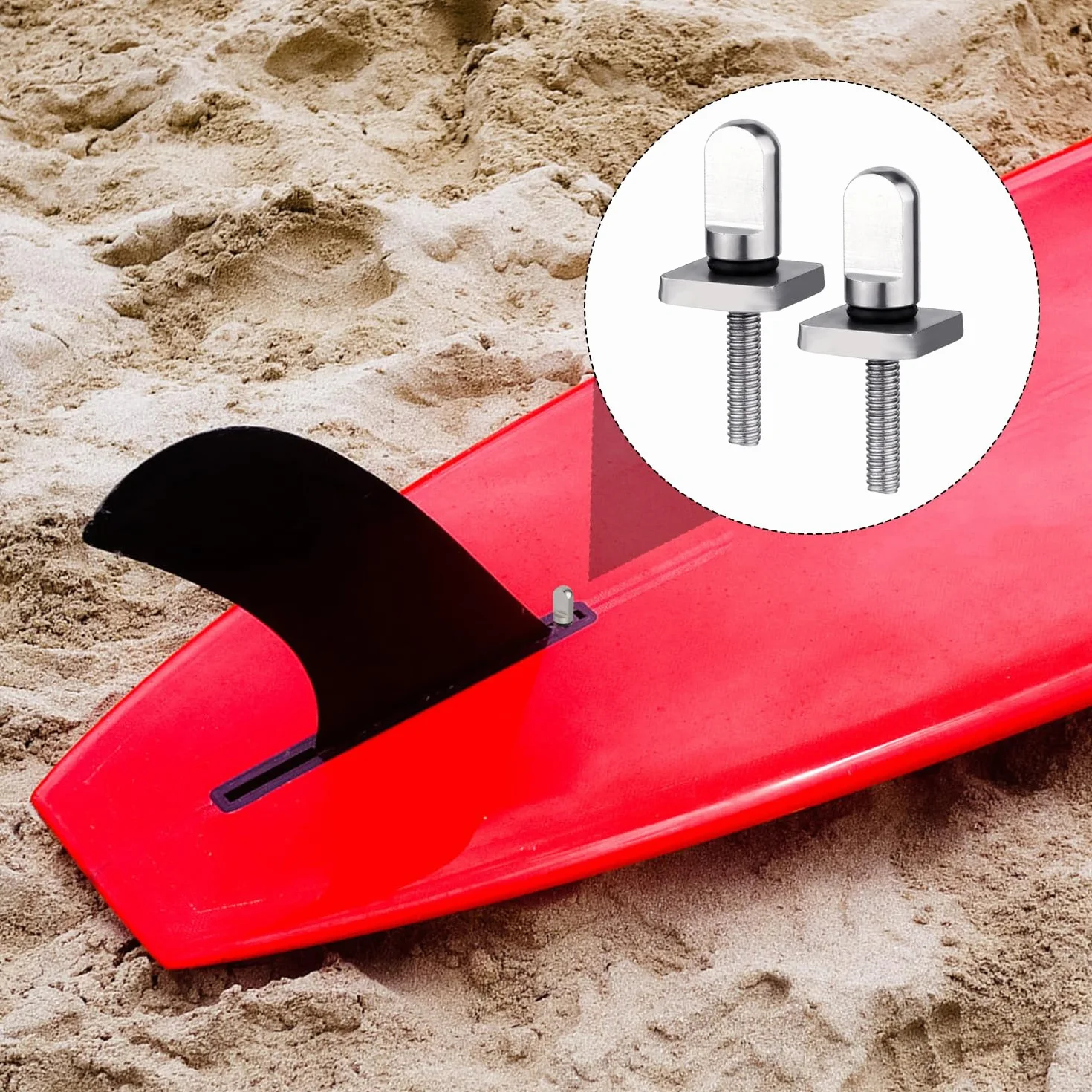 8 Sztuk Sruby do Pletw ze Stali Nierdzewnej 316, Bez Uzycia Narzedzi Sruba Pletwy Sup do Deski Surfingowej z Pierscieniami Uszczelniajacymi do Paddleboardu SUP Longboardu Surfingu Akcesoriów