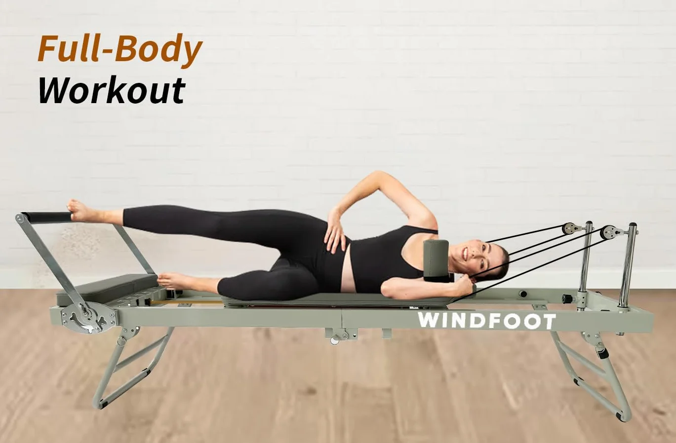 Pilates Reformer Składany z Deską do Skakania, 5 Sznurków, 136 kg