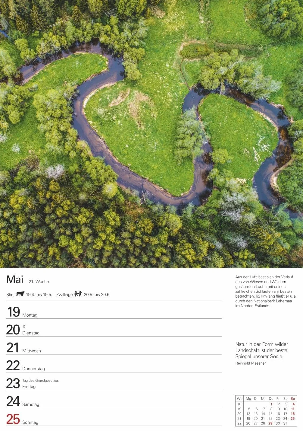 Wunder der Natur Wochenplaner 2025 - 53 Blatt mit Zitaten und Wochenchronik: Wunderschöne Naturfotos in einem praktischen Terminkalender zum Aufhängen. Übersichtlicher Wochenplaner für die Wand