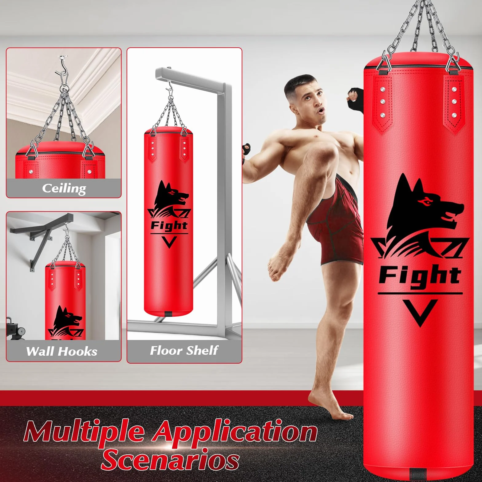 Skórzana torba bokserska z mikrofibry z rękawiczkami i akcesoriami do treningu kickboxingu MMA
