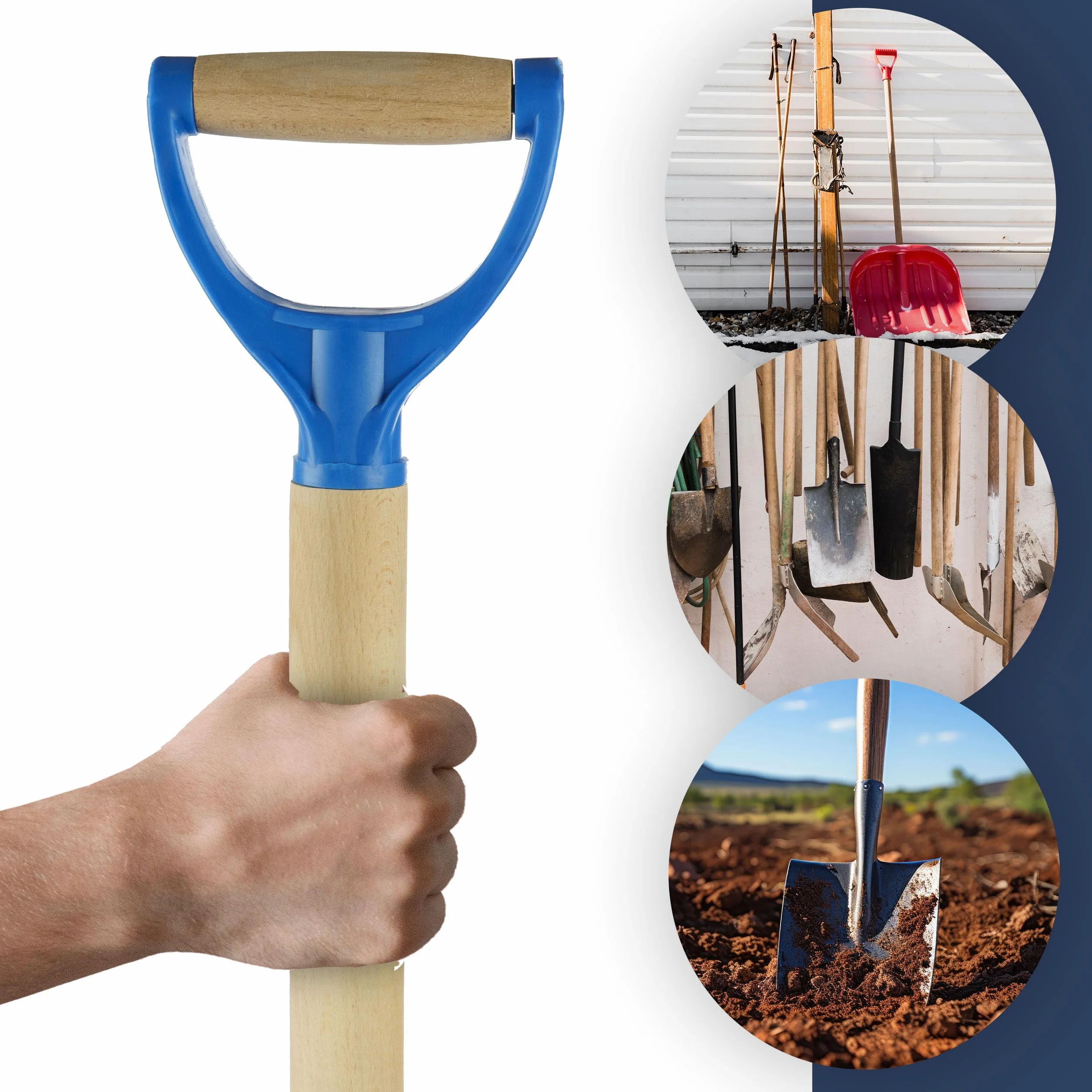 Trzonek Drewniany 100 cm, Styl do Łopaty, Szpadla, Trzon z Drewna Bukowego z Rączką, Trwały i Wytrzymały Trzon Wymienny Styl Trzon Kij Do Szpadla ("Y", plastik, 100 cm)
