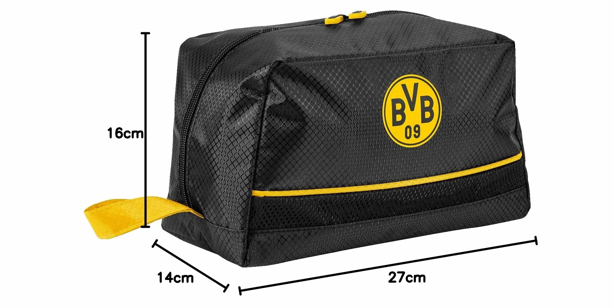 Borussia Dortmund BVB kosmetyczka czarna/żółta 27 x 14 x 16 cm