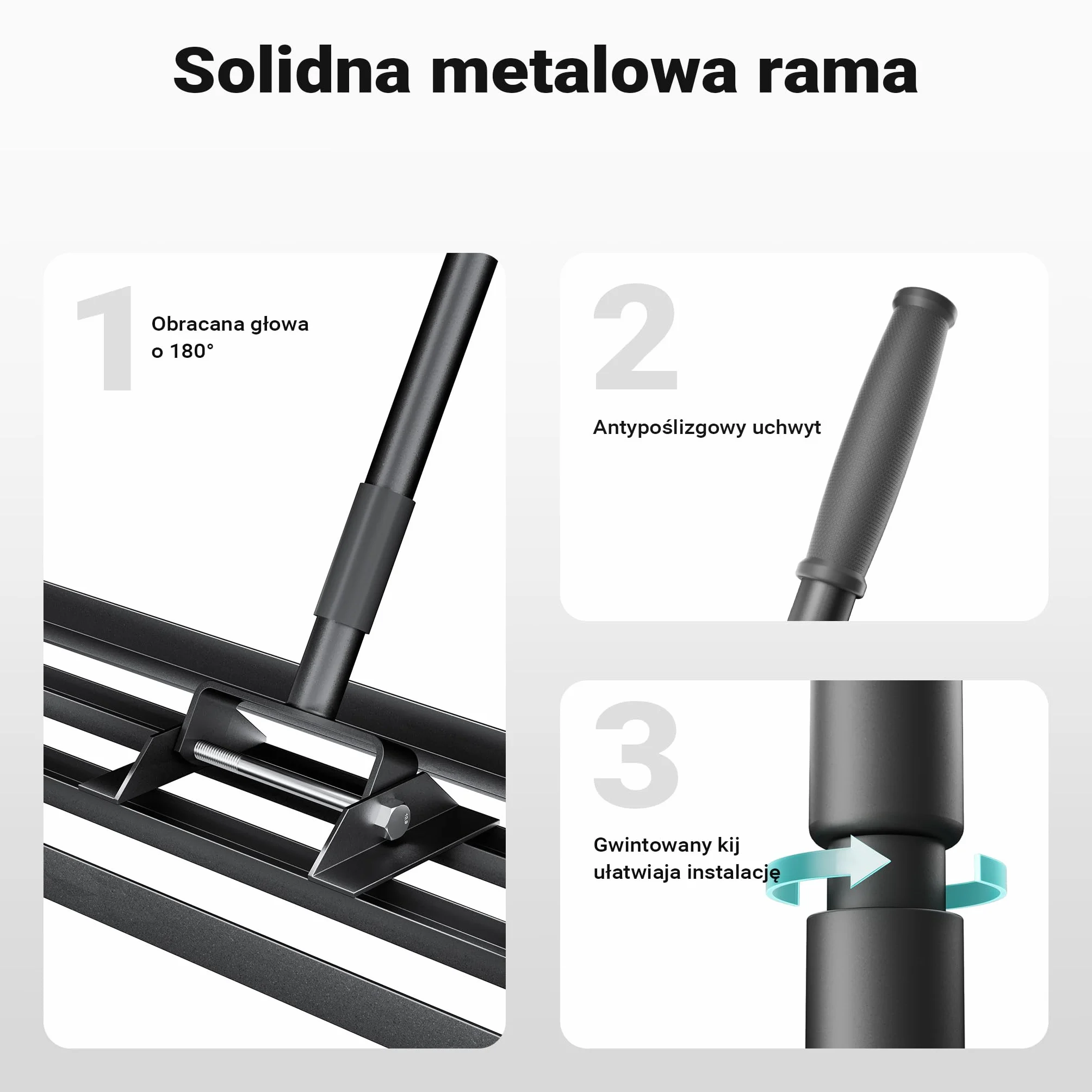 Wiltec Niwelator ręczny 25,4 cm x 121,9 cm aluminiowy z regulowanym kijem 2 m, grabie do wyrównywania trawnika, równiarka kretowisk