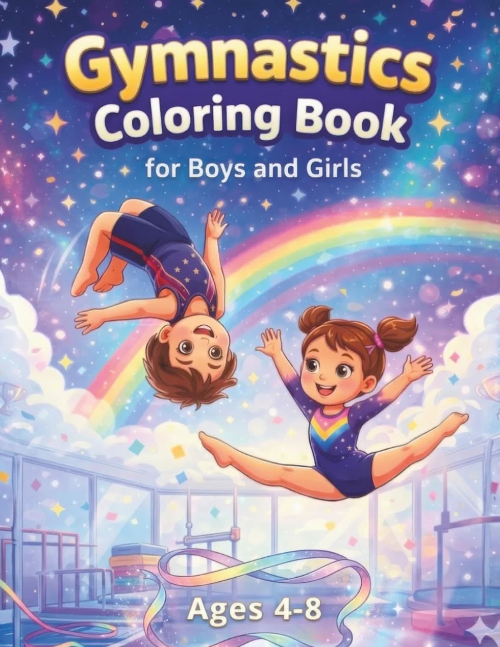 Gymnastics Coloring Book for Boys and Girls Ages 4-8: 50 Action-Packed Gymnastics Coloring Pages Full of Movement and Energy for Kids Who Enjoy Sports and Creative Activities