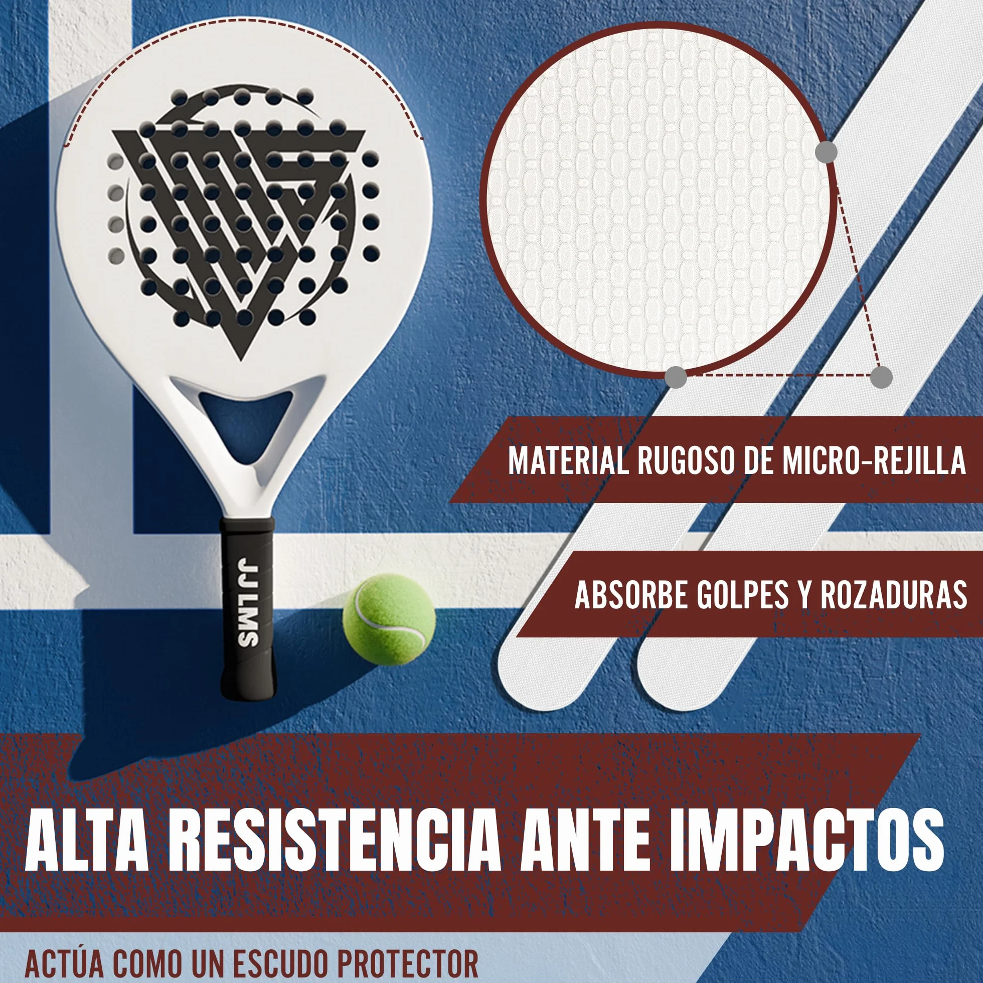 Przezroczysta osłona na rakietę do padel + naklejka – przezroczyta osłona z chropowatym wykończeniem dla większej ochrony 35 x 370 mm (jedna)