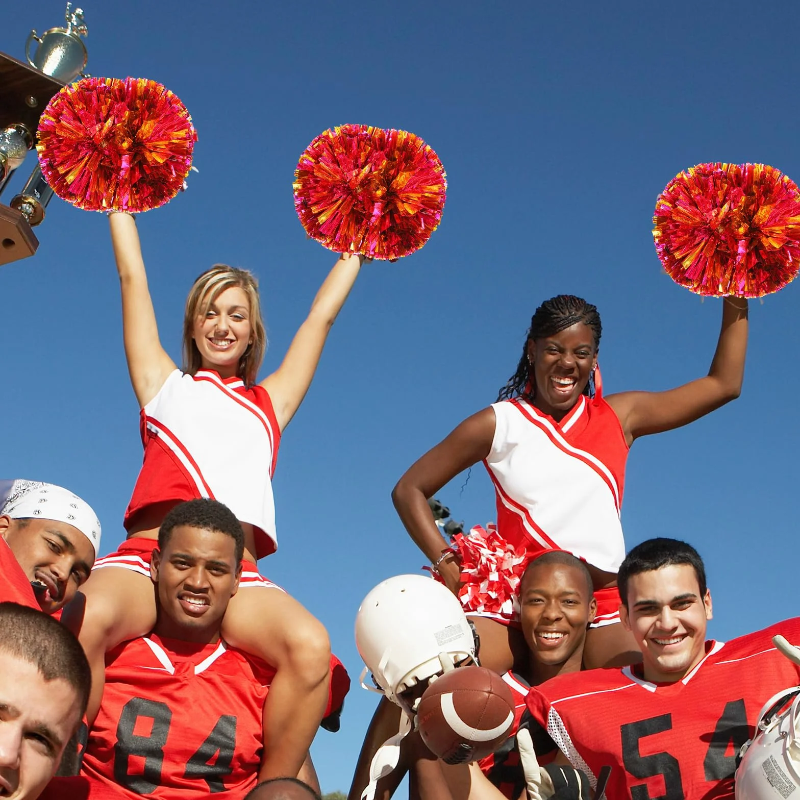 Metaliczne Pompony Cheerleaderki, Ręcznie Wykonane Kwiaty, Akcesoria Do Cheerleaderek, Do Gier Sportowych