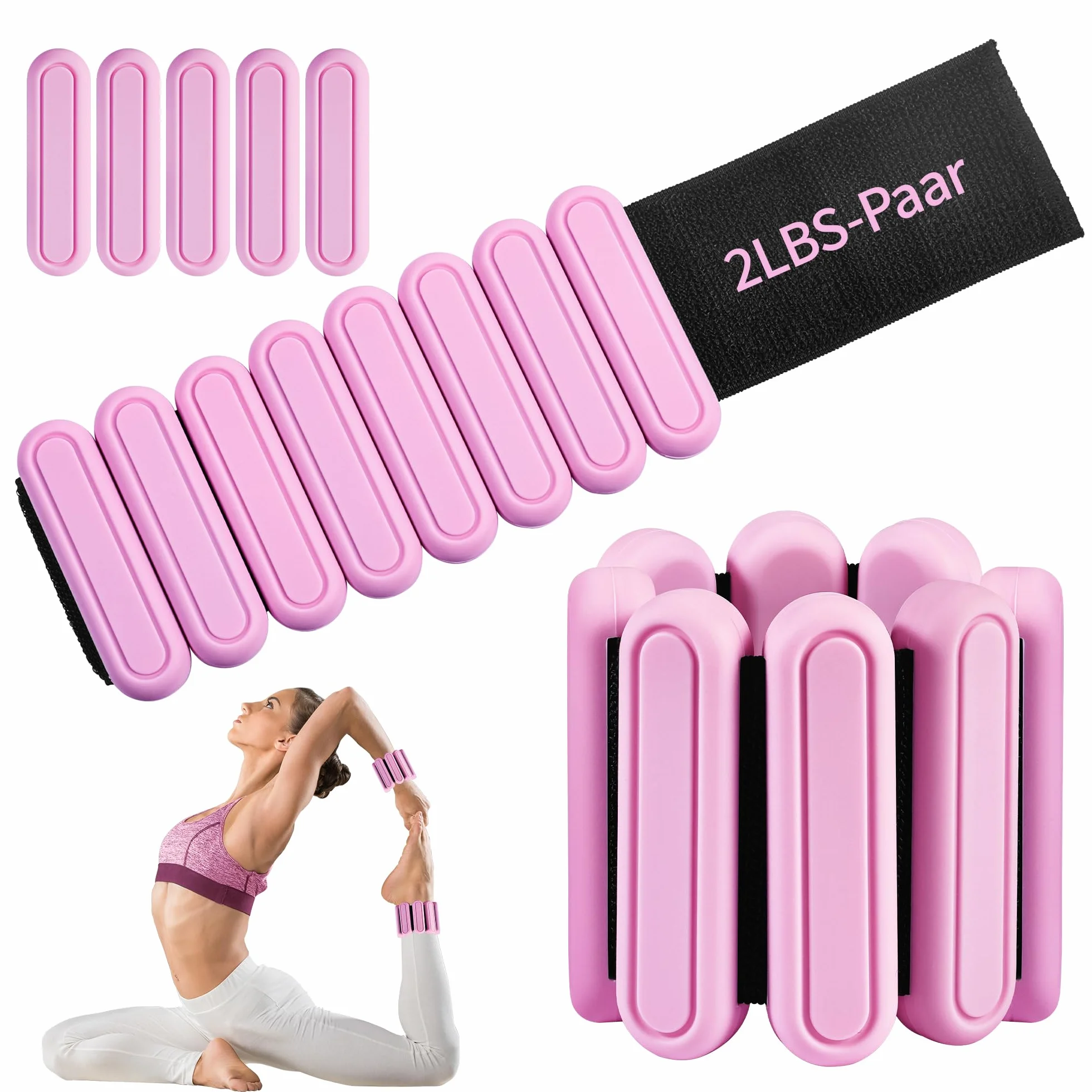 Obciążniki na Nadgarstki 2 sztuki 0,45 kg Rzep Pilates Joga Aerobik