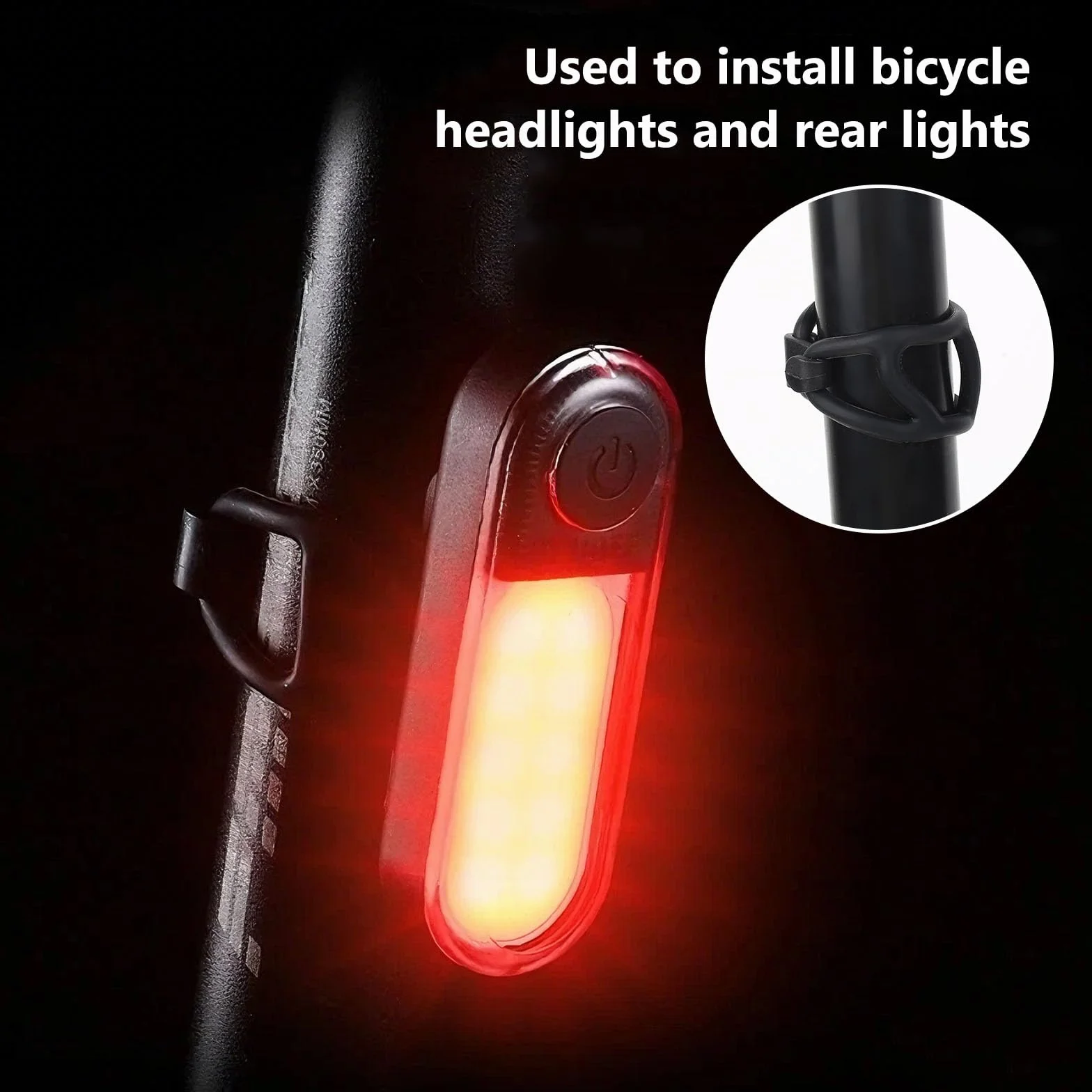Silikonowe paski do roweru, paski do lamp rowerowych, gumowe pierścienie uchwytu latarki, silikonowa taśma mocująca do tylnego światła LED, zestaw 20 sztuk