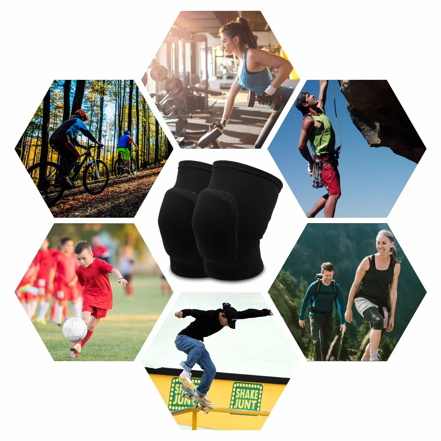 Miękkie sportowe nakolanniki antypoślizgowe dla dzieci i dorosłych (czarne)