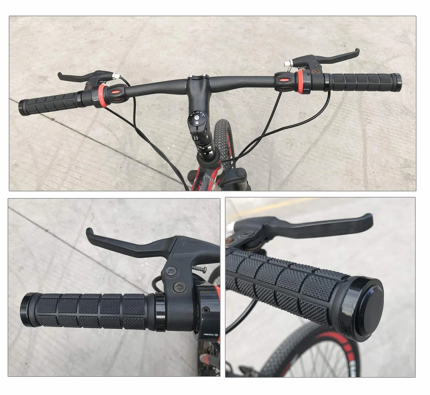 PLATT Uchwyty rowerowe antypoślizgowe gumowe ergonomiczne MTB