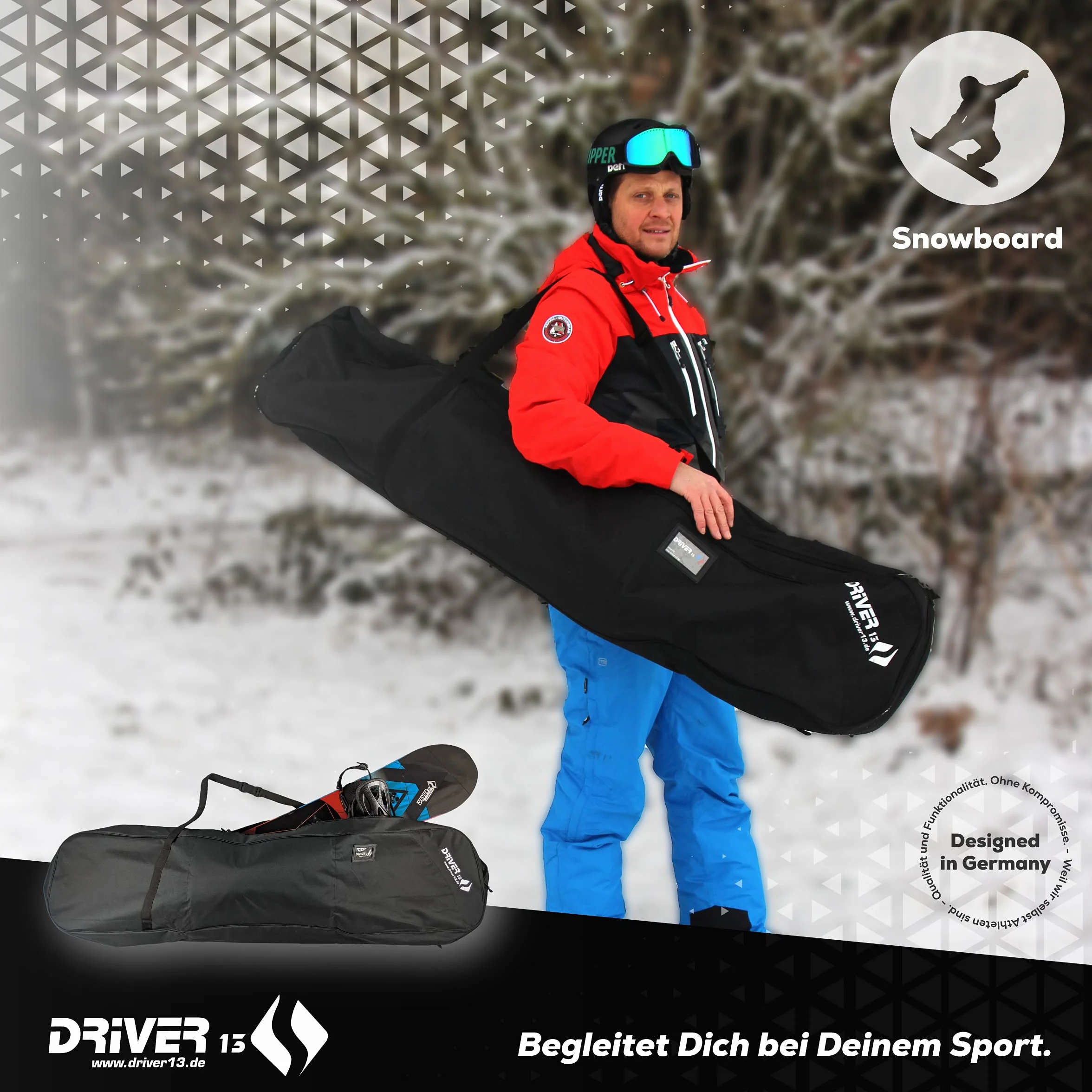Driver13 ® Torba snowboardowa czarna Boardbag snowboardbag Black