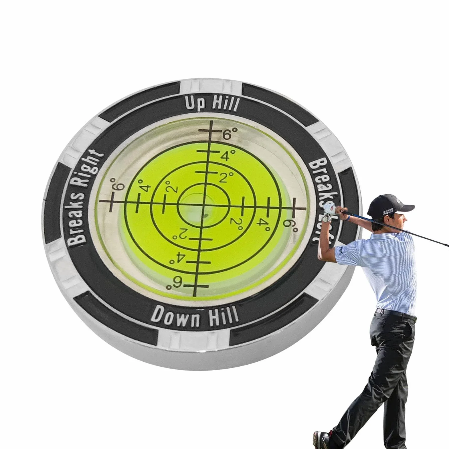 Golf Putt Green Reader – kompaktowa poziomica golfowa do wkładania, znacznik do piłki golfowej z poziomicą, narzędzie treningowe do gry w golfa, aby poprawić grę w rzucanie, odczyt zieleni,
