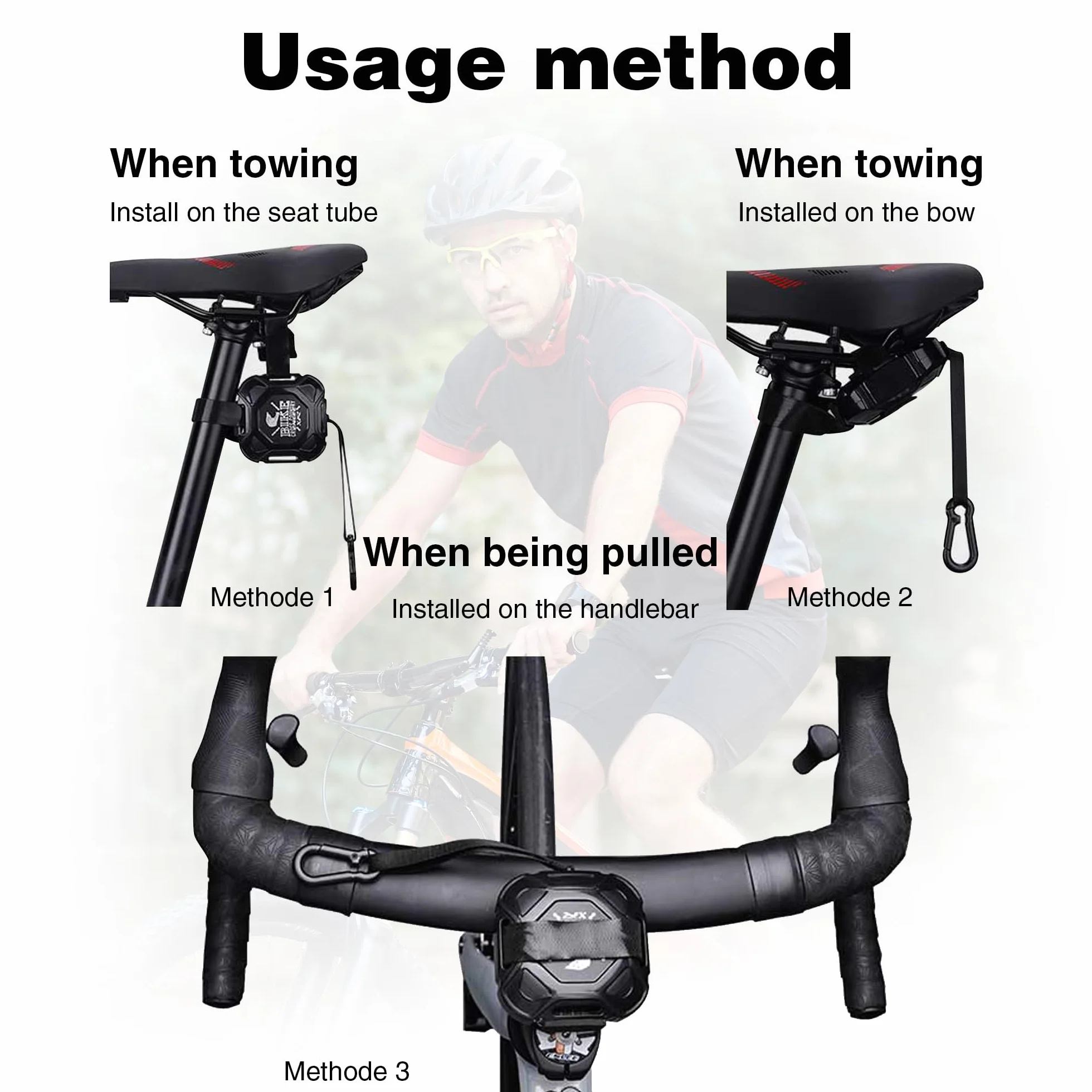 MEGHNA Lina holownicza rowerowa dla dzieci 2,5 m automatycznie zwijana nośność 100 kg