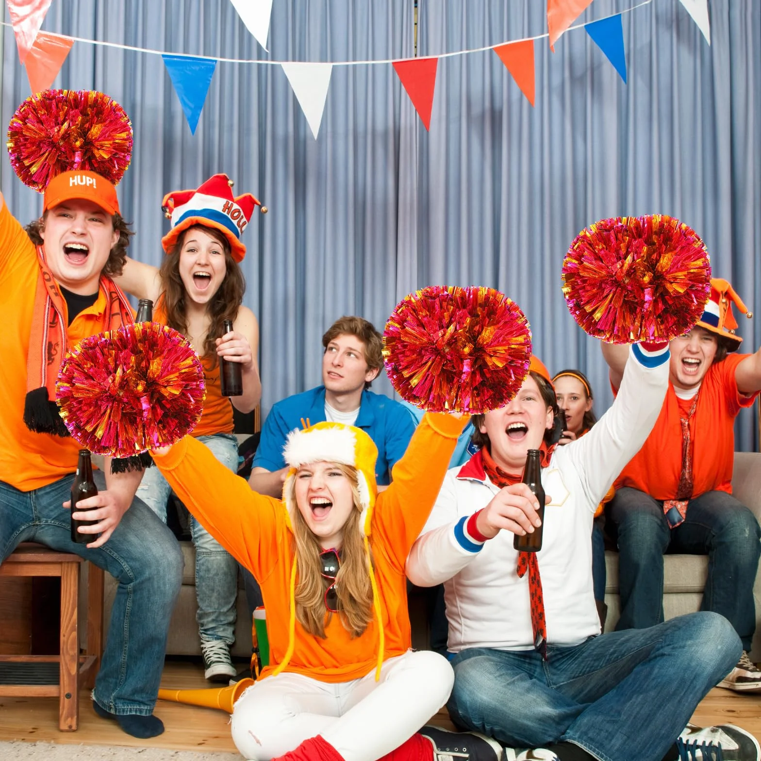 Metaliczne Pompony Cheerleaderki, Ręcznie Wykonane Kwiaty, Akcesoria Do Cheerleaderek, Do Gier Sportowych