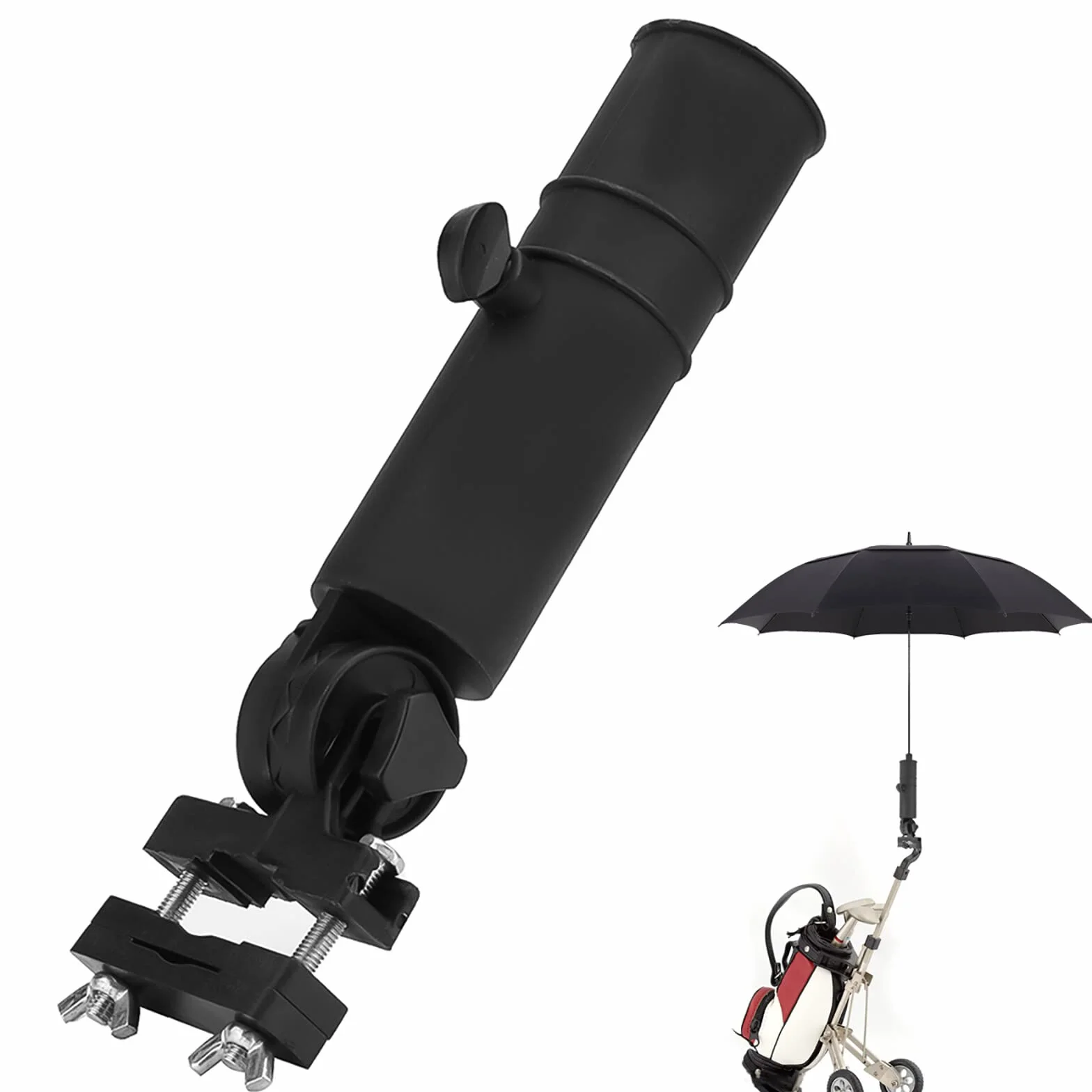 Stojak na parasol regulowany uchwyt na wózek golfowy klips mocowanie