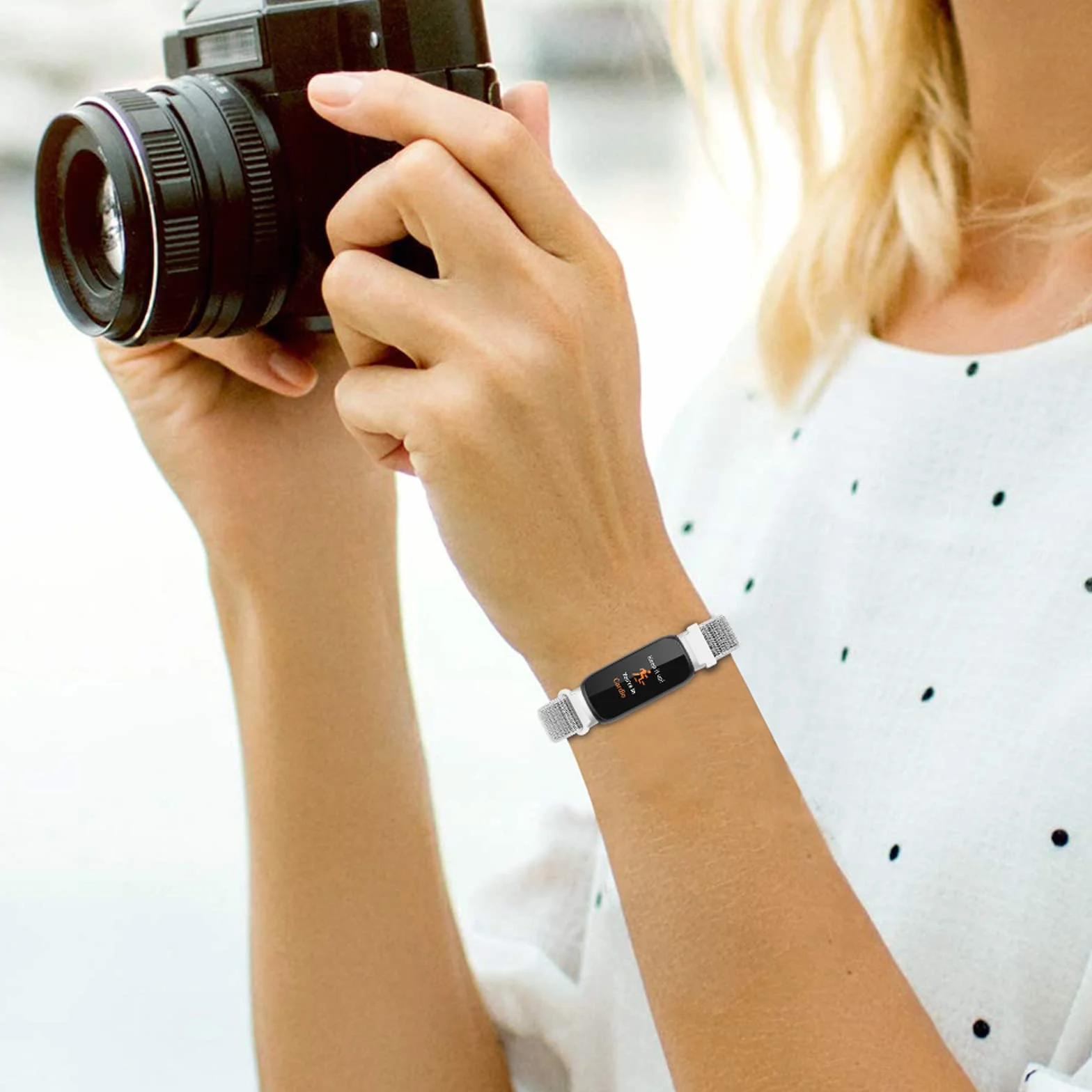 Regulowany pasek do zegarka z plecionego nylonu do Fitbit Inspire 1/2/3