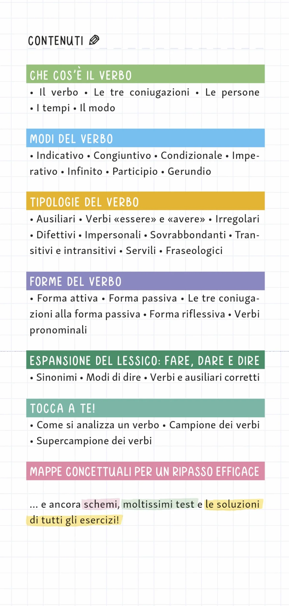 Il quaderno dei verbi. Per non sbagliarli più