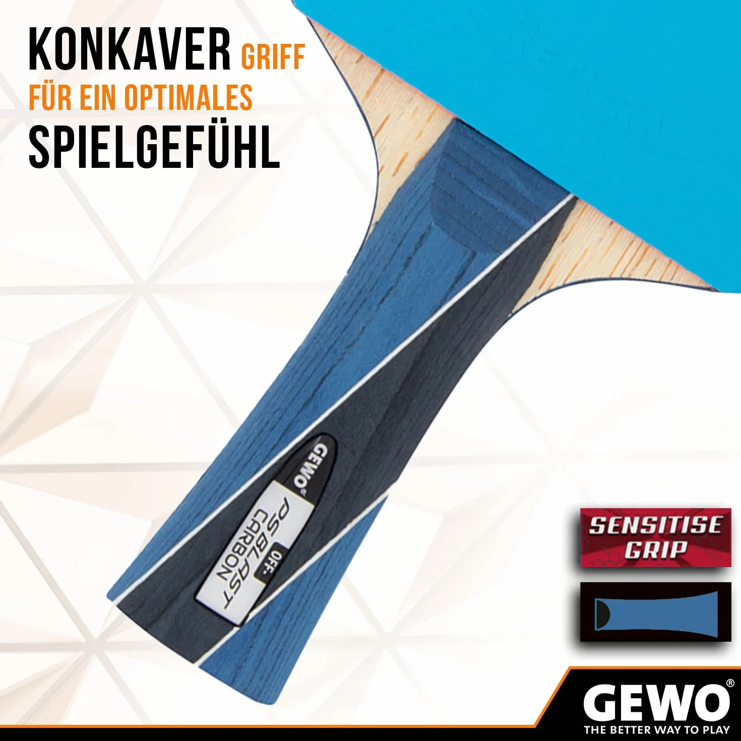 GEWO PS Blast Carbon rakieta do tenisa stołowego ITTF z powłoką Return Pro