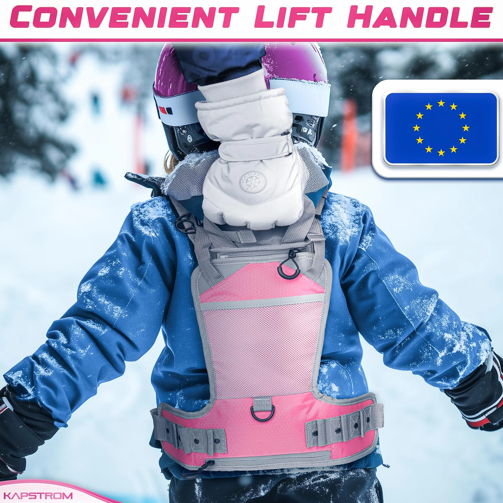 KapStrom Ski & Snowboard Training Harness for Kids with 2 Guiding Straps & Adjustable Shoulder Straps