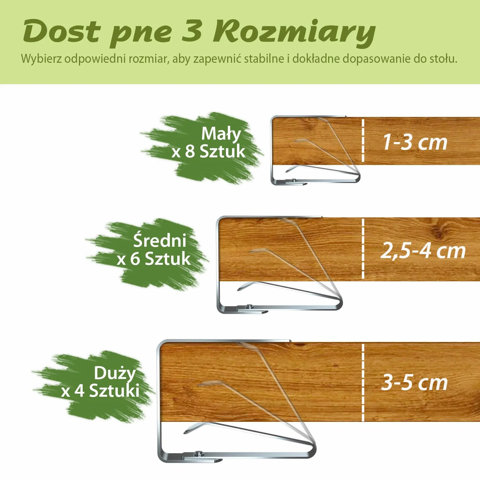 Blooven klipsy do obrusów, zaciski na stół ze stali nierdzewnej, uchwyty na obrusy (mały x 8 sztuk, do stołów 1-3 cm)