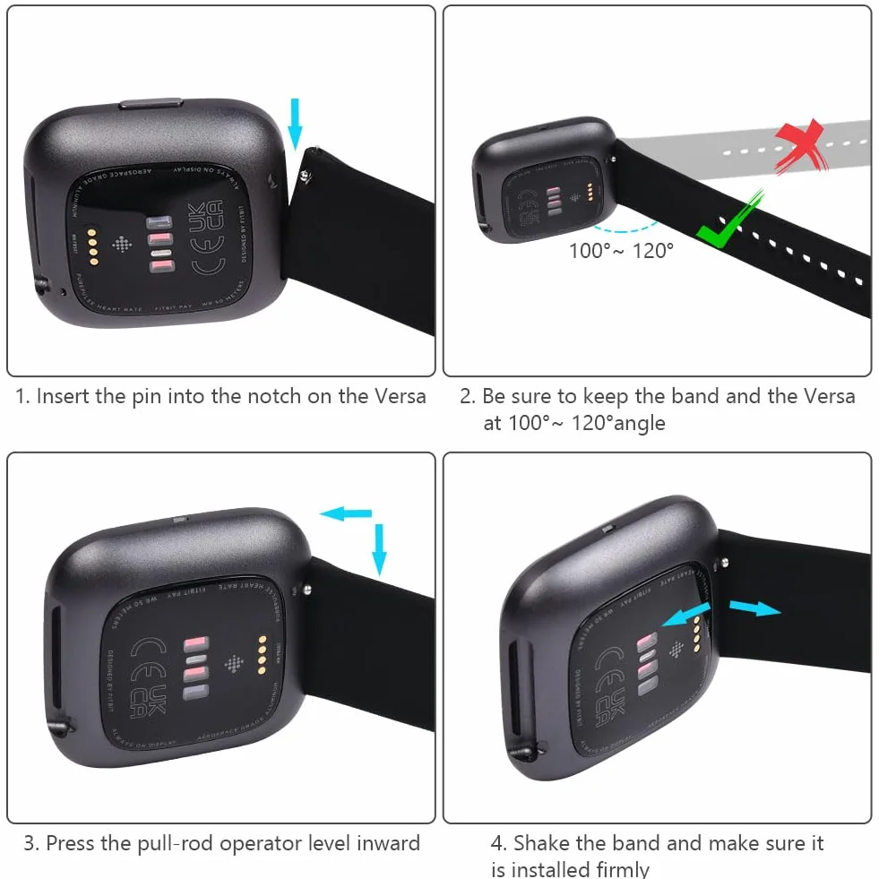 AXFEE Pasek do Fitbit: Versa 2/3/4/Sense/Versa Silikonowy, Sportowy, Zastępczy (Mały/Duży)