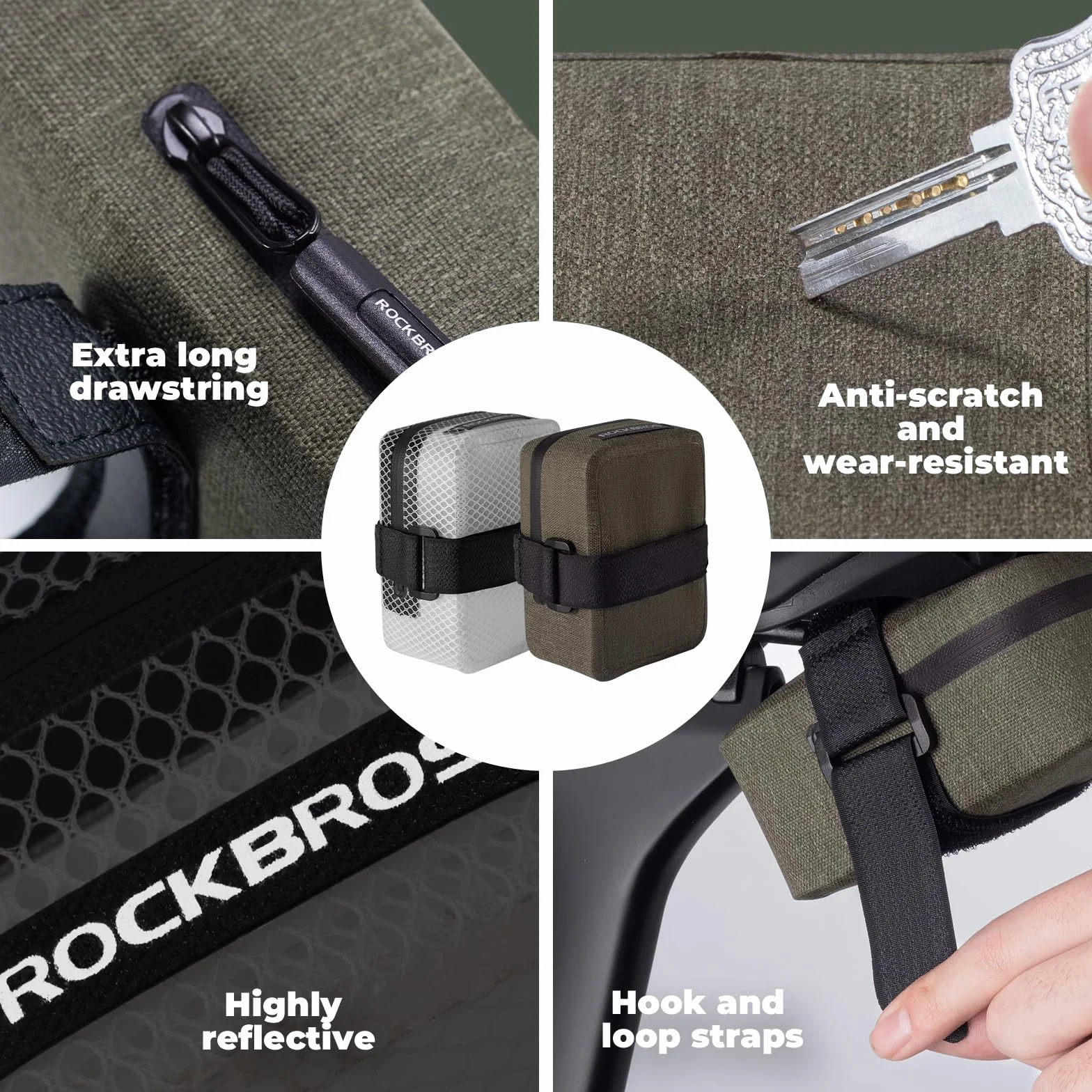 ROCKBROS torba pod siodełko rowerowe Mini, wodoszczelna i lekka torba na siodełko do rowerów szosowych i MTB, kompaktowa i przenośna akcesoria rowerowe