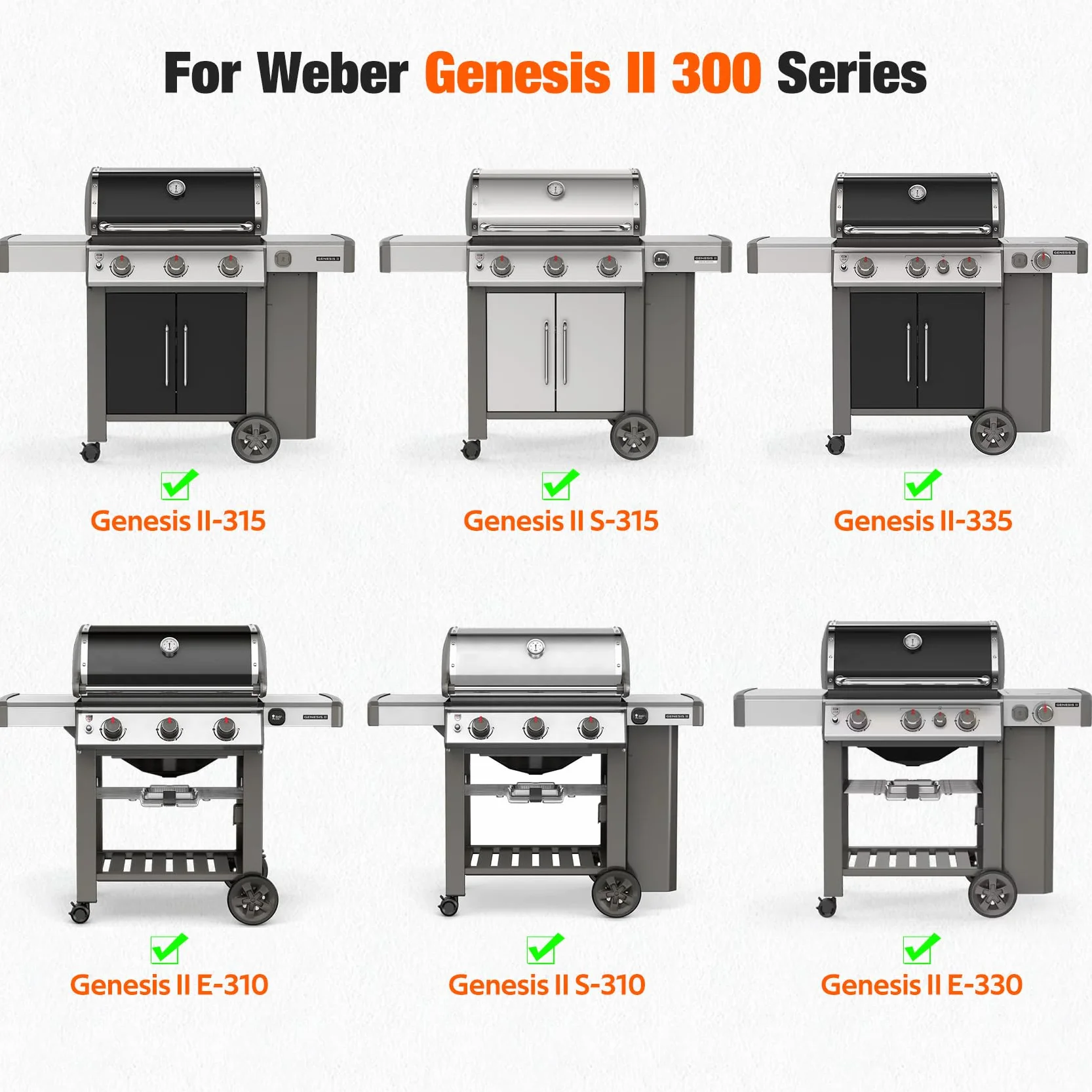 onlyfire Kratka do podgrzewania do grillów gazowych Weber Genesis II serii 300, 65,5 cm, stal nierdzewna, do modeli Genesis II E-310/E-315, II E-330/E-335, II S-310/S-335