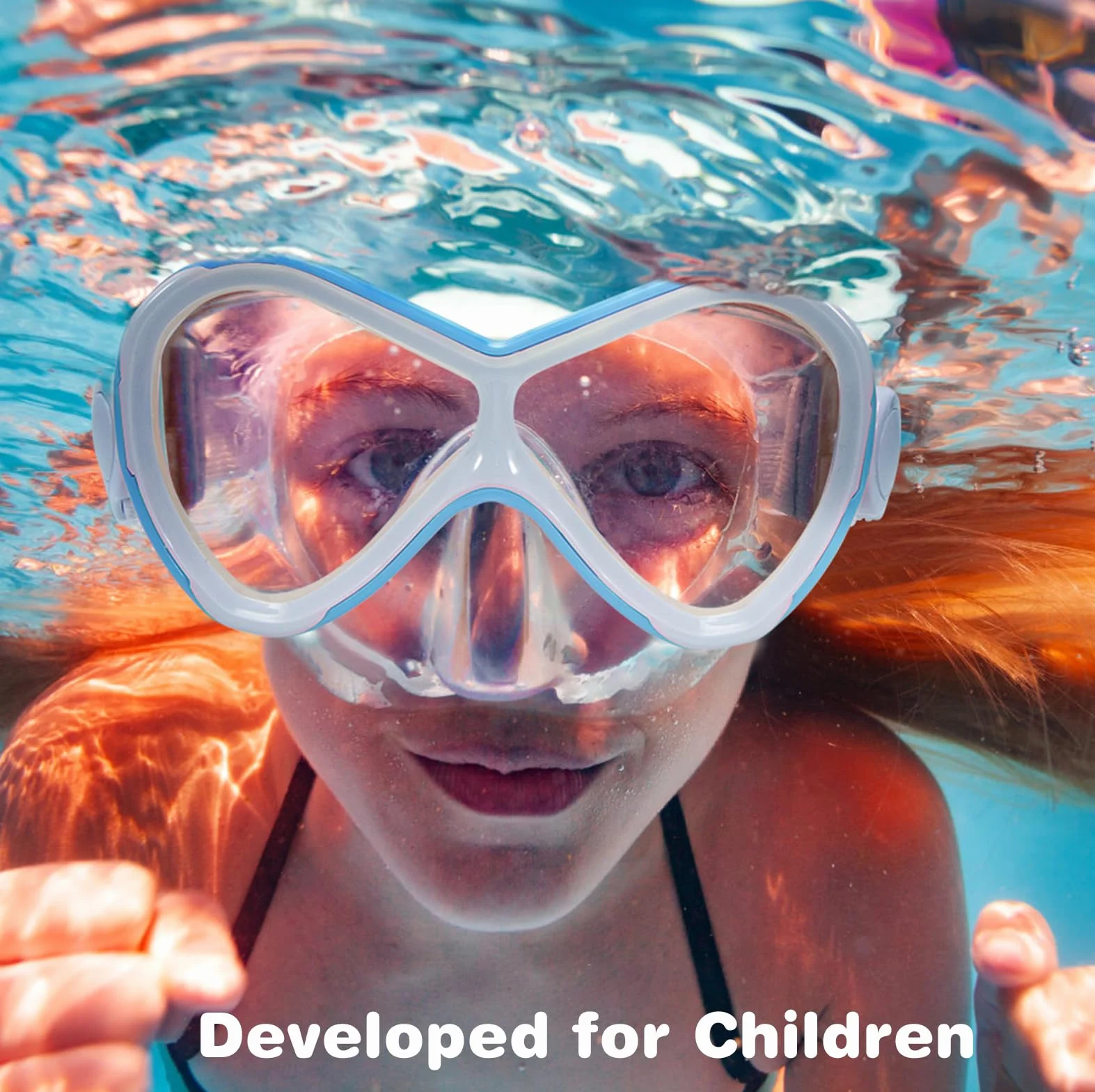 Okulary do nurkowania dla dzieci w wieku 4-16 lat, zestaw do snorkelingu dla dziewczynek i chłopców, okulary do pływania dla dzieci z osłoną nosa, panorama 180°, HD, ochrona przed