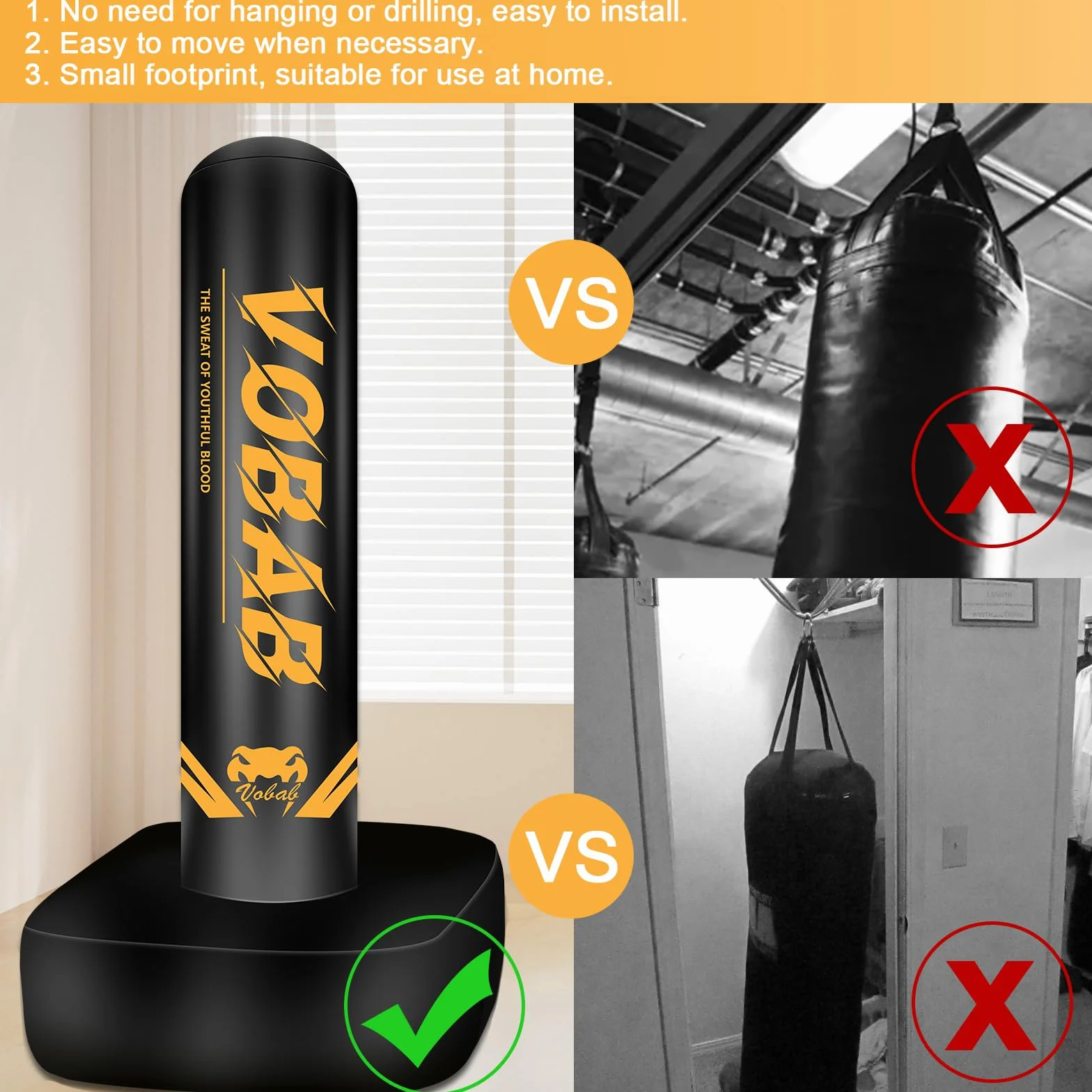 Worek bokserski wolnostojący 175 cm do MMA Muay Thai kickboxingu