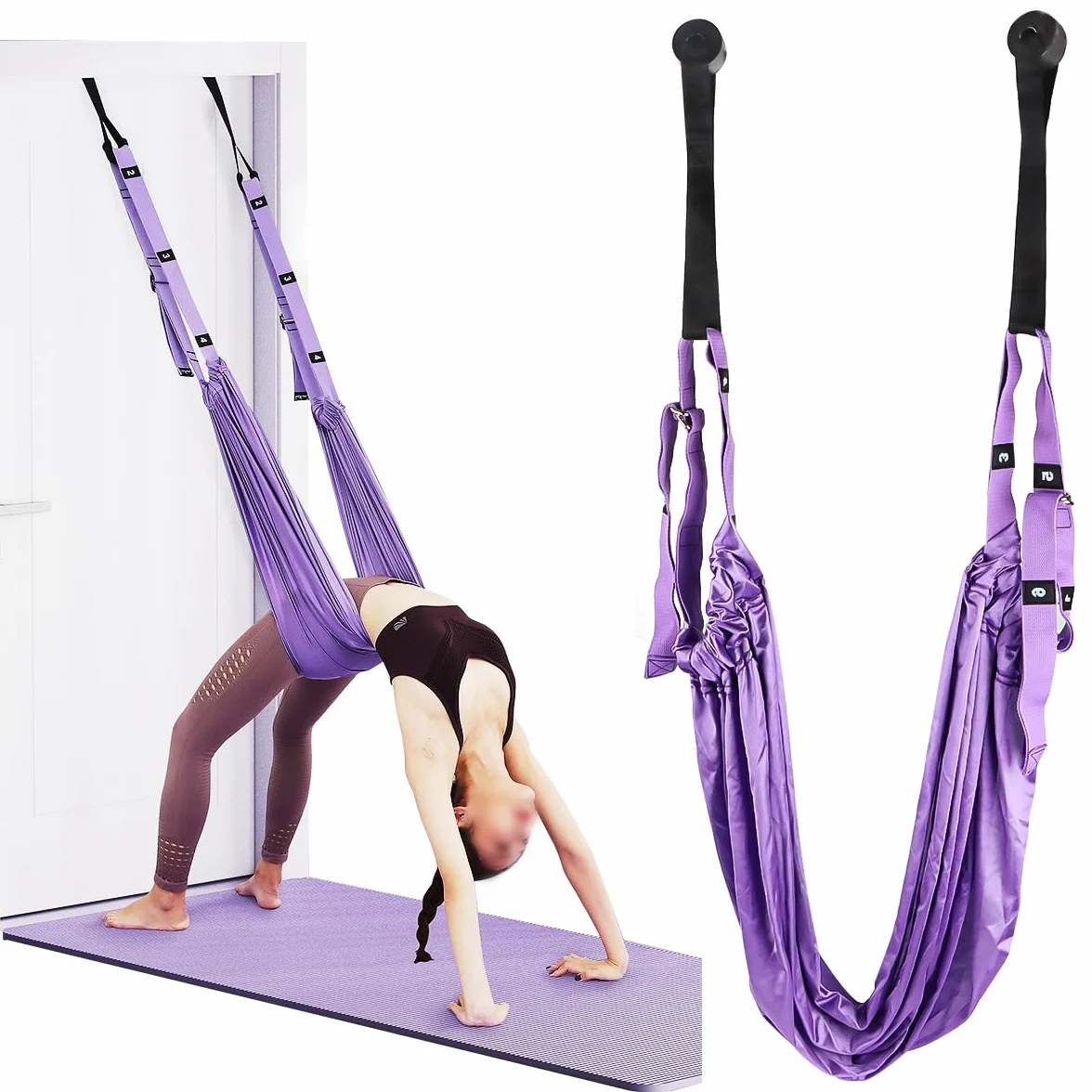 Hamak do jogi bardzo elastyczne wiszące płótno regulowana huśtawka powietrzna lina do rehabilitacji Pilates balet cheerleading Spagat Gimnastyka