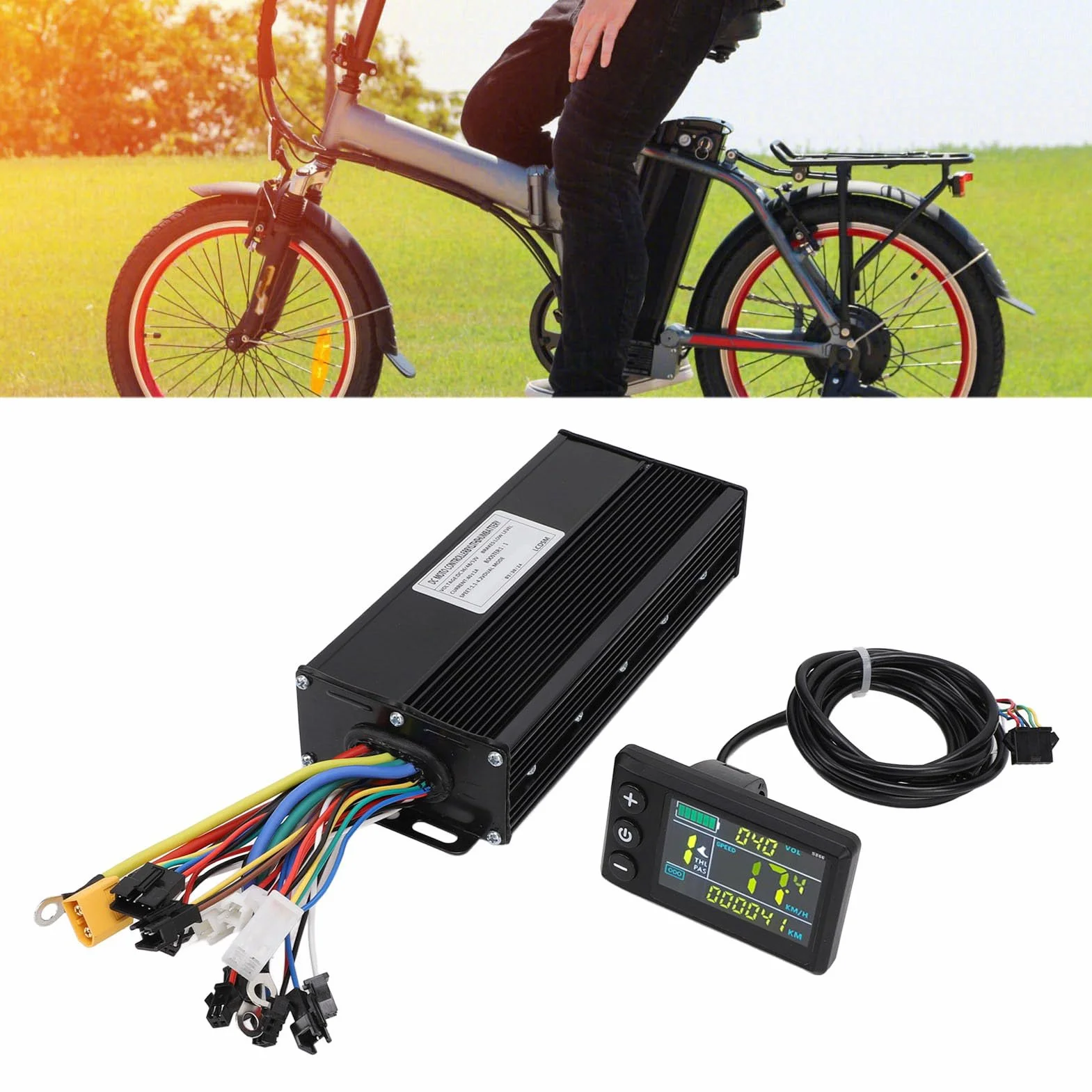 Sterownik cyklu elektrycznego, bezszczotkowy sterownik silnika E-Bike, wodoodporny panel wyświetlacza LCD, zestaw sterowników silnika bezszczotkowego z wyświetlaczem 40 A kontroler trybu