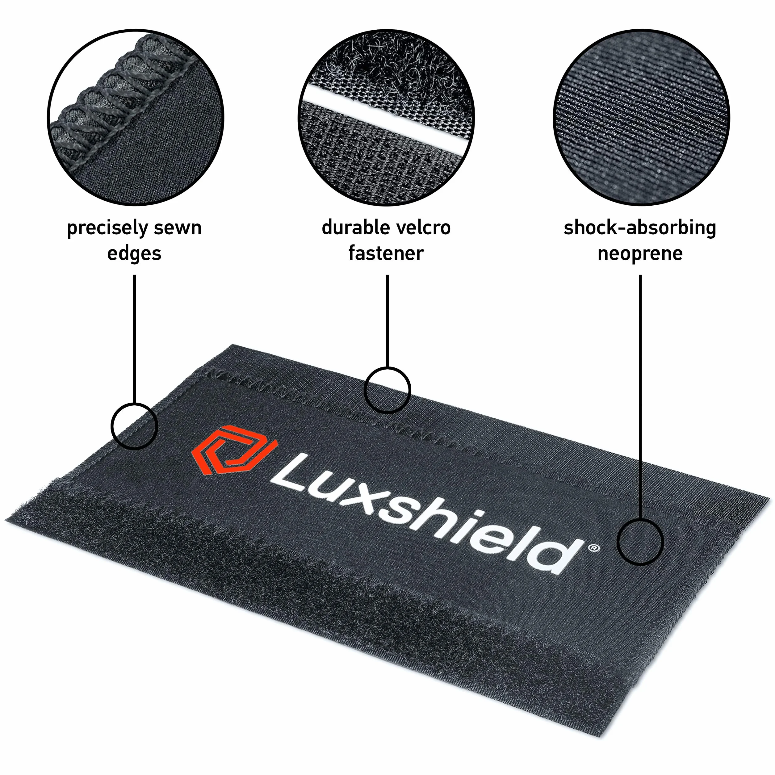 Luxshield Zestaw 2 sztuk neoprenowych ochraniaczy ramy MTB 20 cm x 12 cm czarny