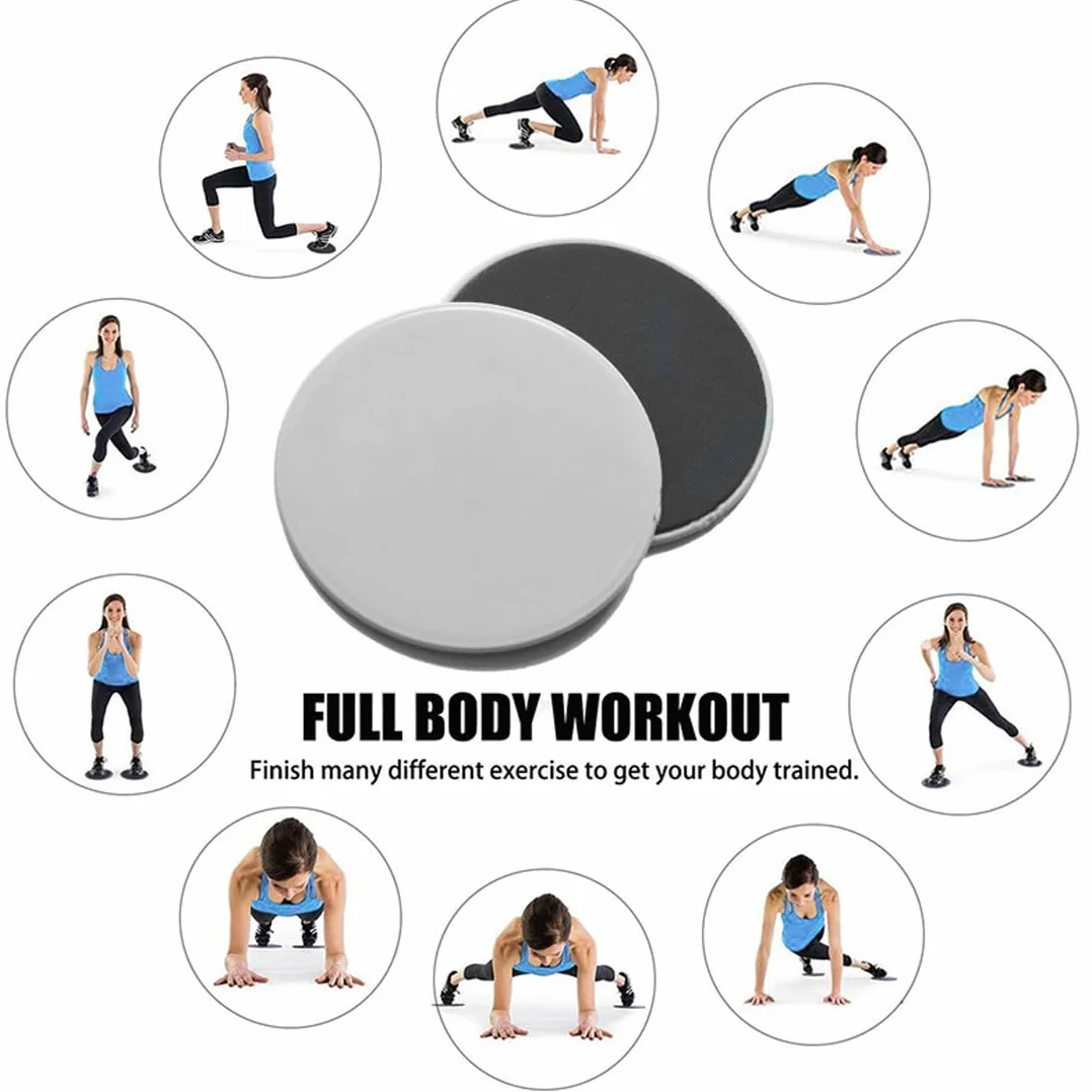 Core Sliders Fitness 1 para, Dyski Przesuwne Podwójna Strona do Ćwiczeń w Siłowni i Domu, Szary