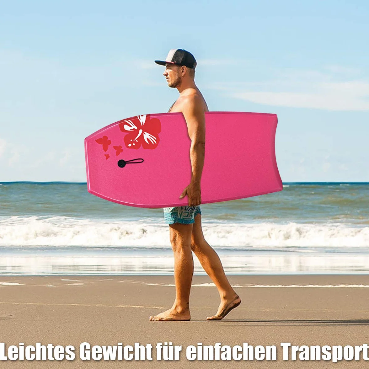 Costway Bodyboard deska do pływania 104 x 51 x 6 cm różowa i biała