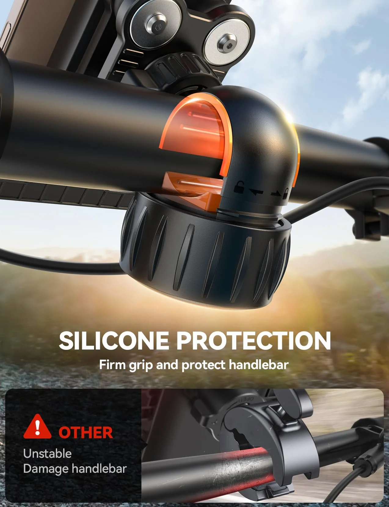 JOYROOM 2025 Uchwyt Rowerowy na Telefon【System Absorpcji Wstrząsów】Uniwersalny Uchwyt Motocyklowy na Kierownicę - Antywstrząsowy dla iPhone 16/15/14 Pro Max, Samsung S24/23 Ultra, Smartfonów 4,7"-7"