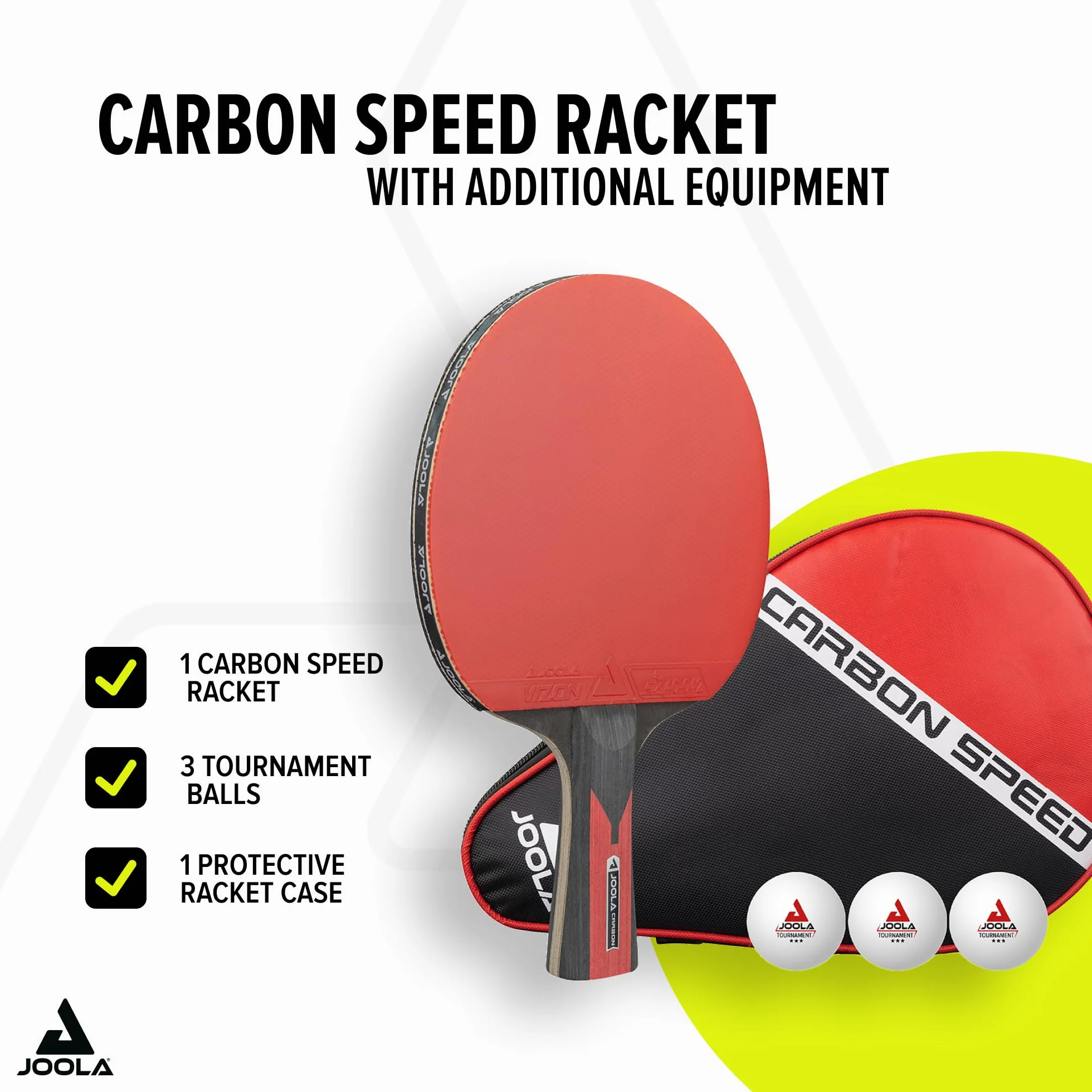 Joola Zestaw Do Tenisa Stołowego Carbon Speed 5 Elementów Czerwony Czarny