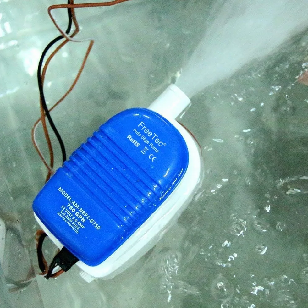 FreeTec Pompa zęzowa 12 V 47 LPM automatyczna z przełącznikiem pływakowym
