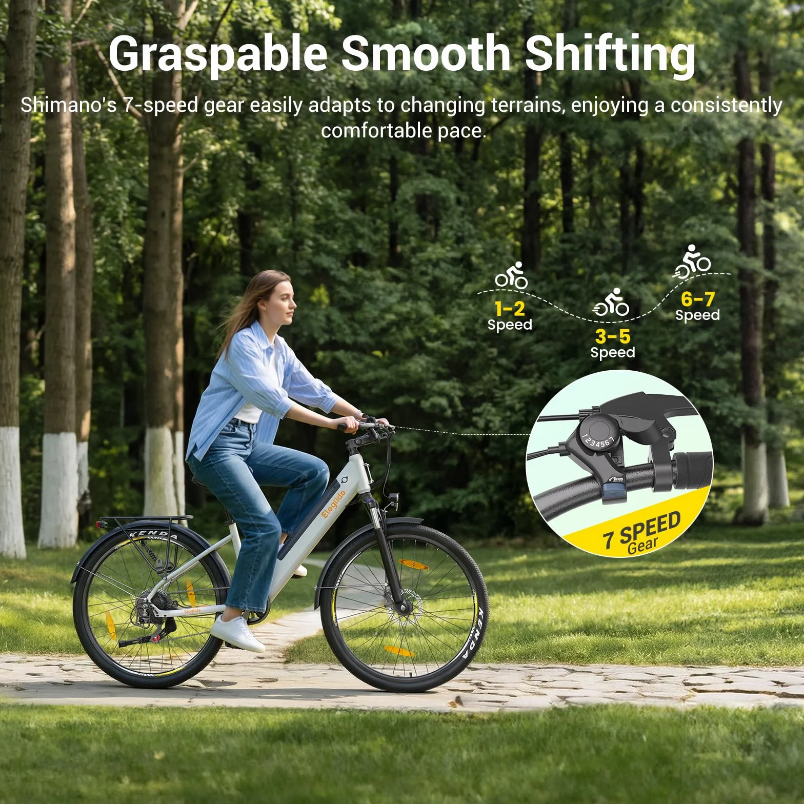 Eleglide Rower elektryczny T1 Step-Thru 13 Ah 27,5" 50 NM silnik momentu obrotowego 7-biegowy