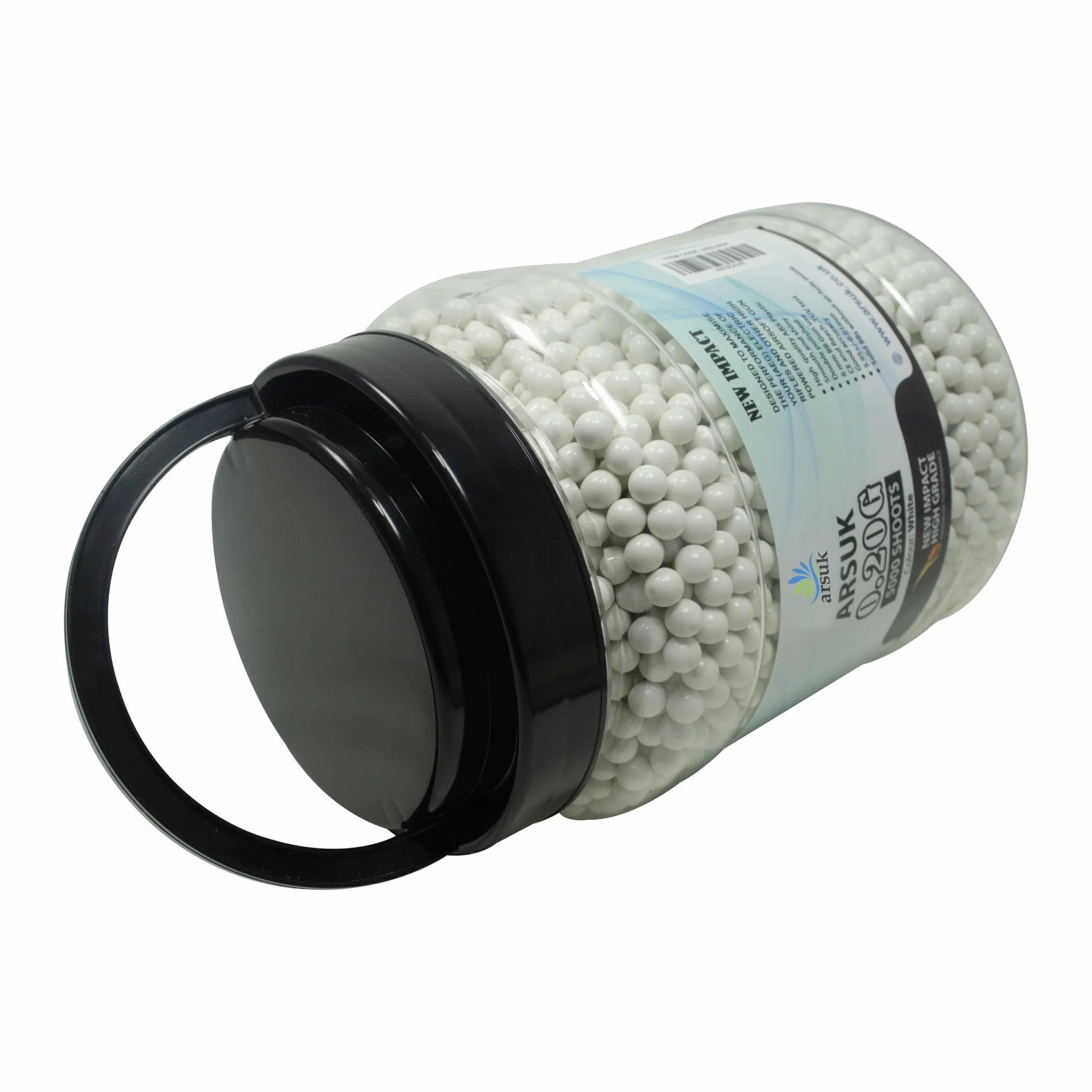 ARSUK Softair BB Pellets 6 mm BB's 0.20g Hoog Cijfer en Zacht Gepolijst Plastic Paintballen Inhoud 1000, 2000,5000,10000 Rondes (Biały: 5000 strzałów)