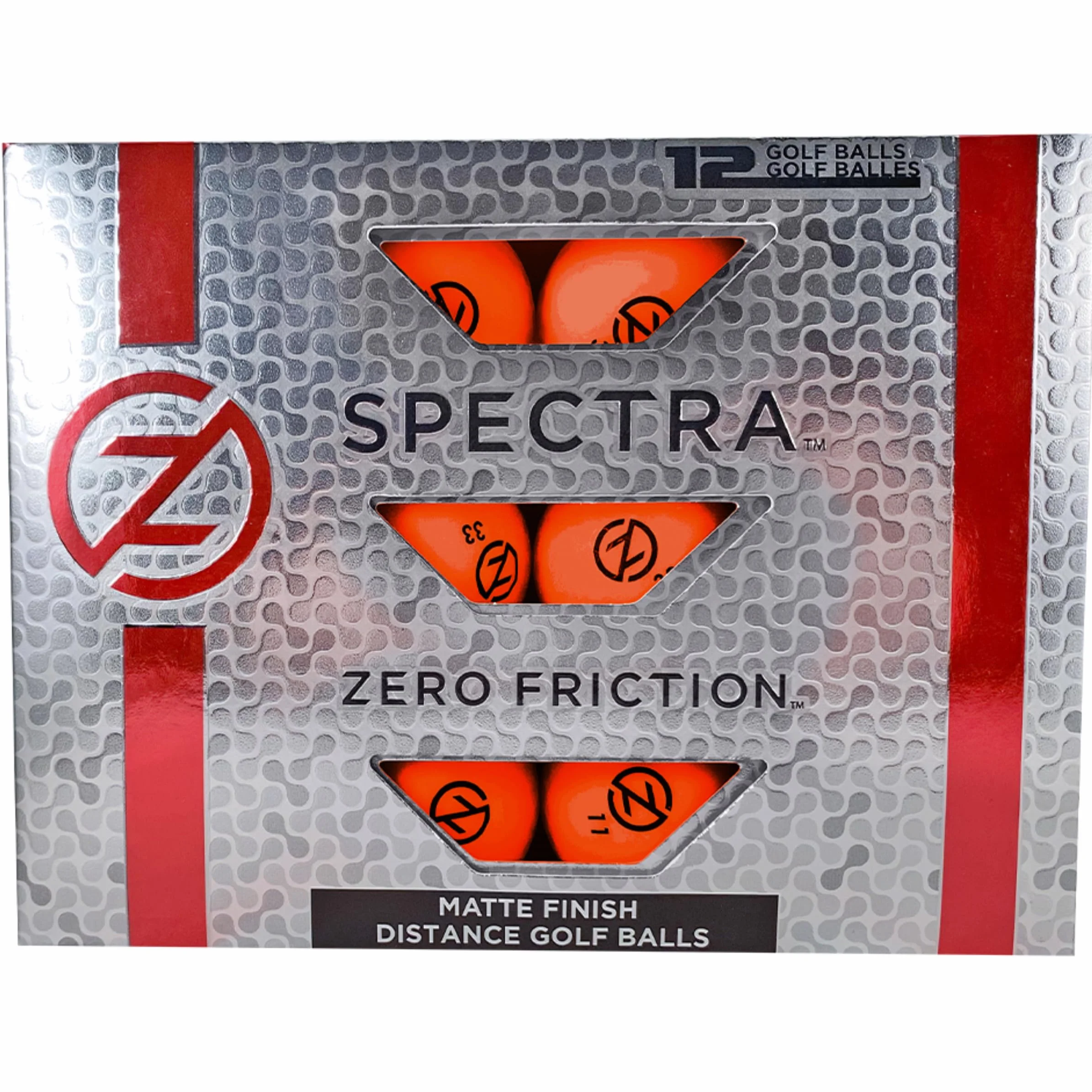 Zero Friction Piłki golfowe Spectra neonowe pomarańczowe