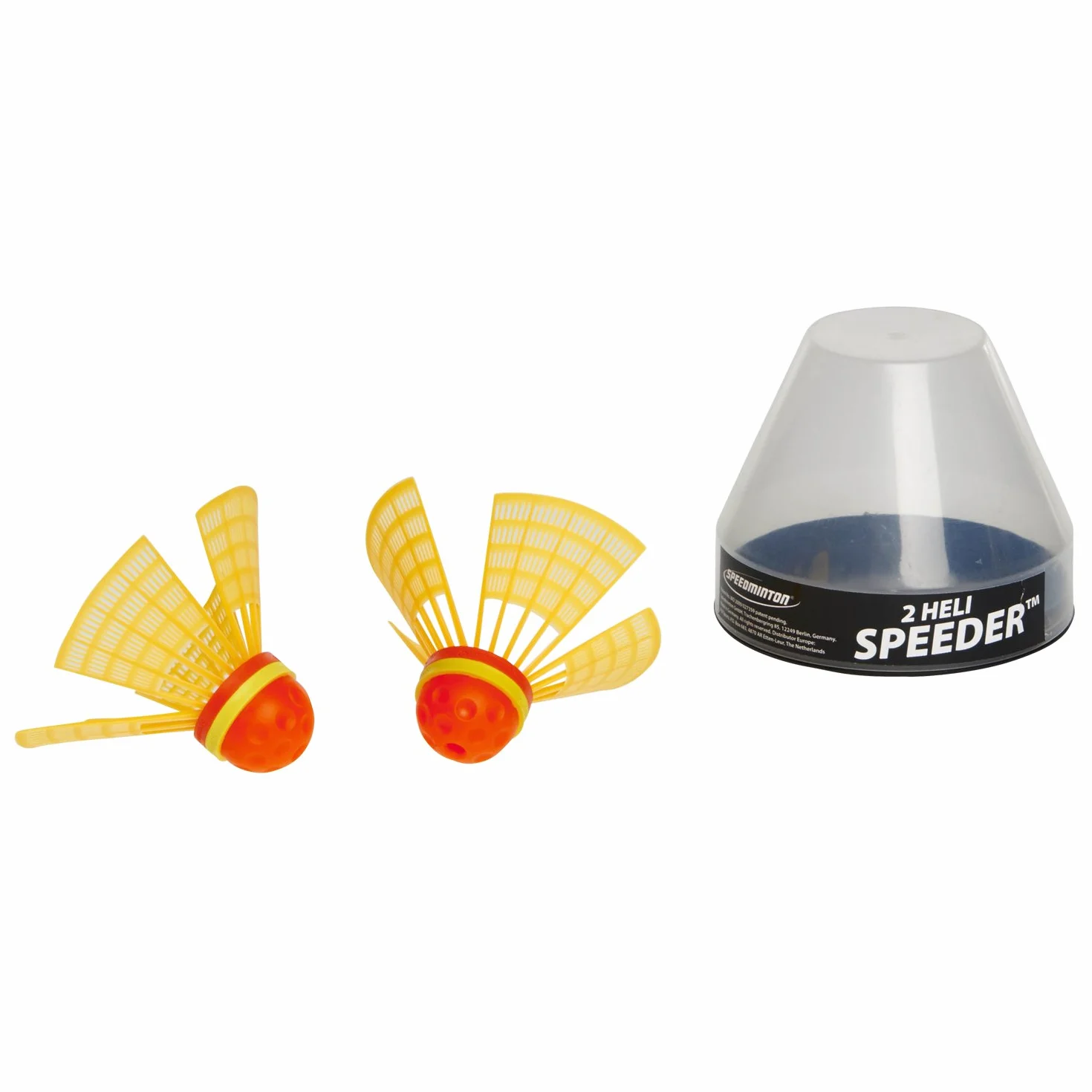 Speedminton Unisex młodzieżowe piłki Speeder Heli Tube, czerwone/pomarańczowe, zestaw 2 sztuk UE