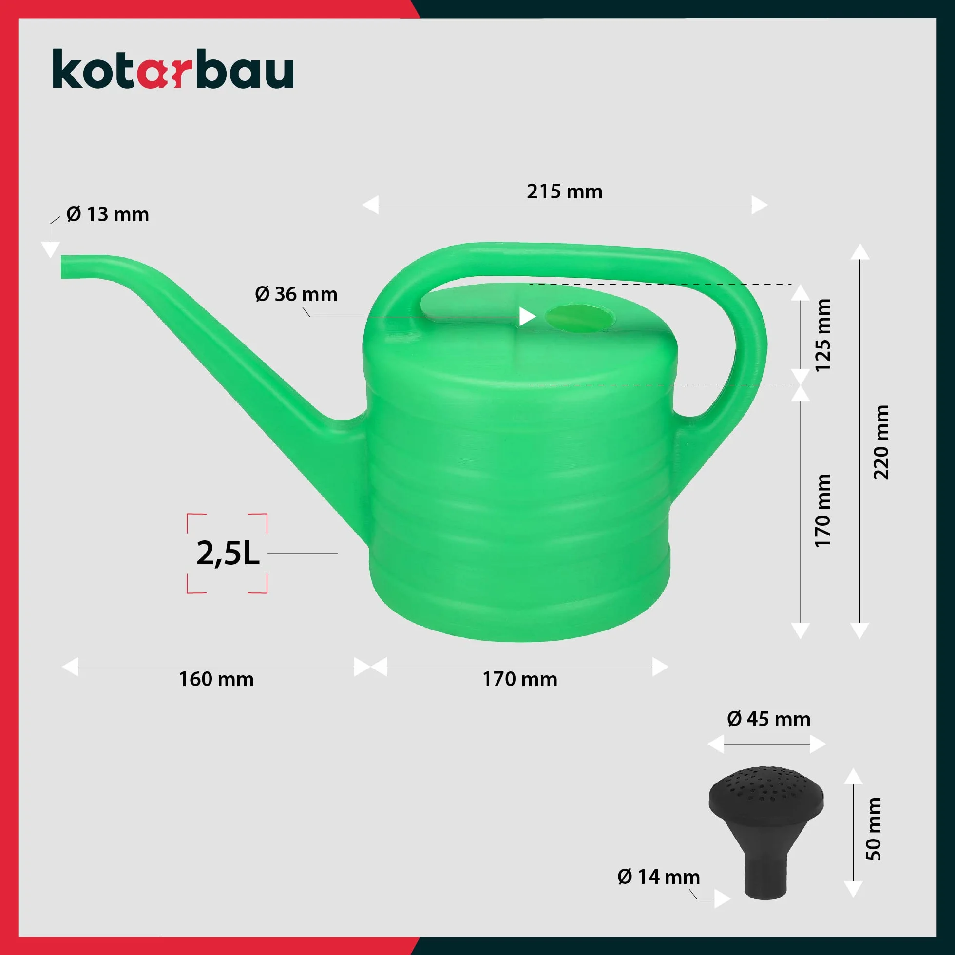 KOTARBAU® Konewka owalna Długotrwała konewka ogrodowa z tworzywa sztucznego do podlewania kwiatów z dyszą System nawadniający Konewka do podlewania kwiatów do użytku wewnętrznego i zewnętrznego