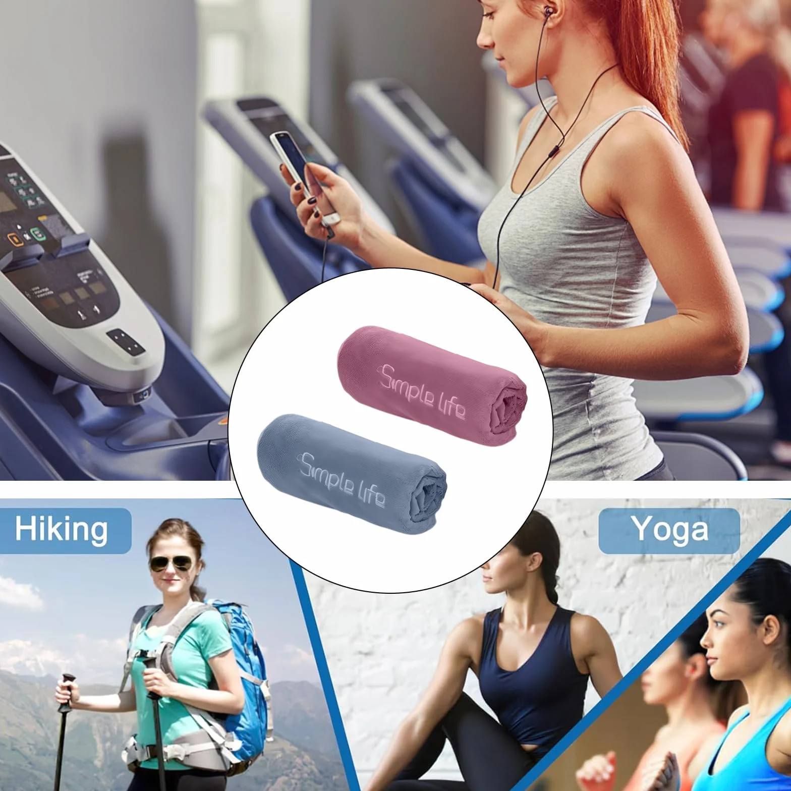 Ręczniki fitness z mikrofibry 35x75 cm szybkoschnące chłonne 2 sztuki